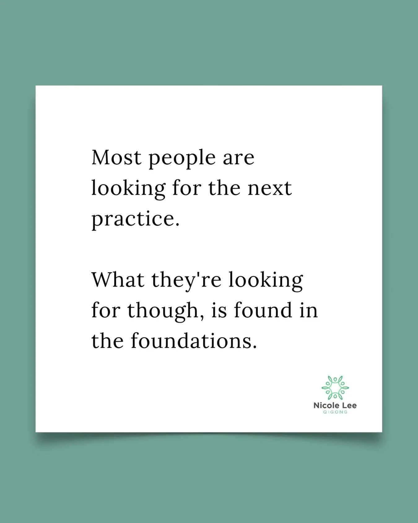 Most people are looking for the next practice.

What they&rsquo;re looking for, though, is found in the foundations.

I&rsquo;ve learnt that growth rarely comes from accumulating more information. It comes from developing a relationship with practice