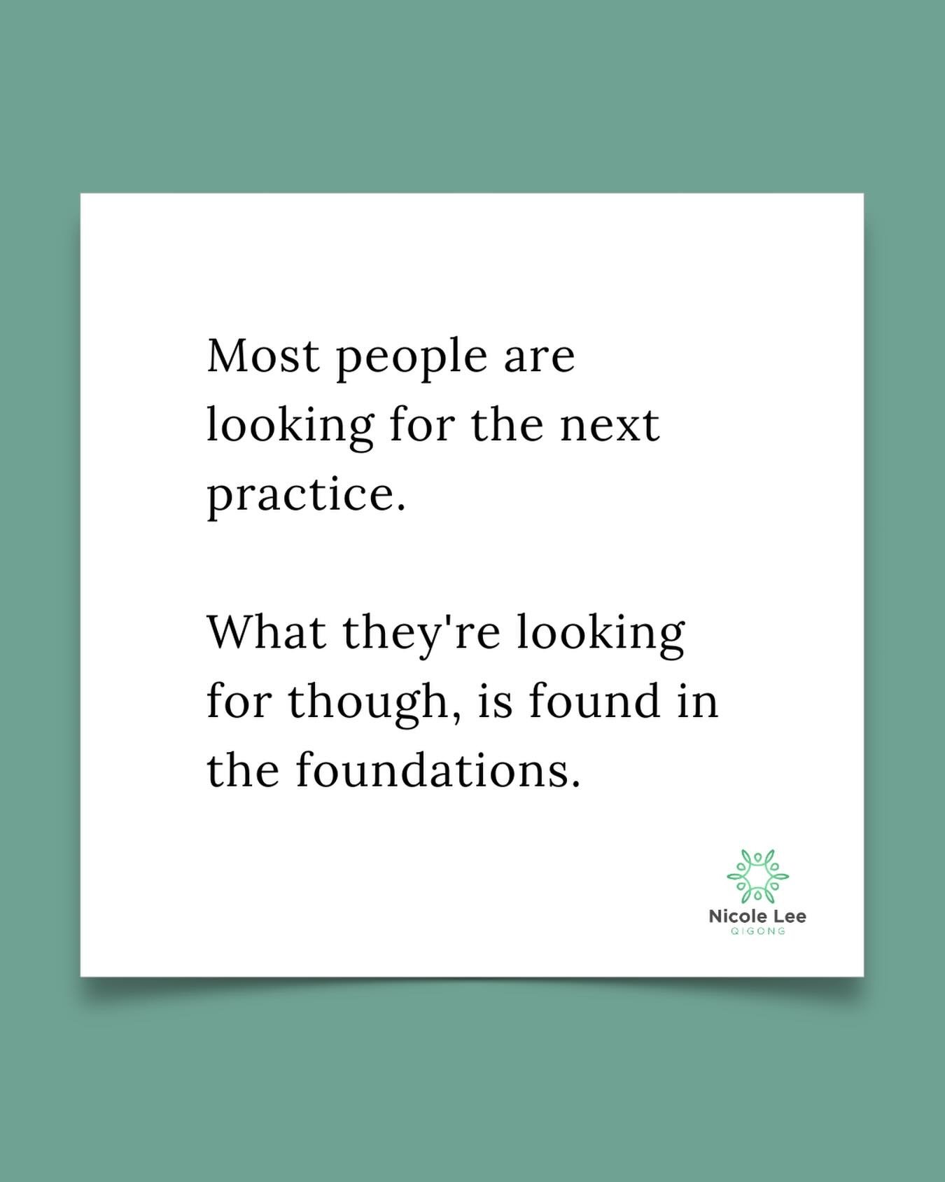 Most people are looking for the next practice.

What they&rsquo;re looking for, though, is found in the foundations.

I&rsquo;ve learnt that growth rarely comes from accumulating more information. It comes from developing a relationship with practice
