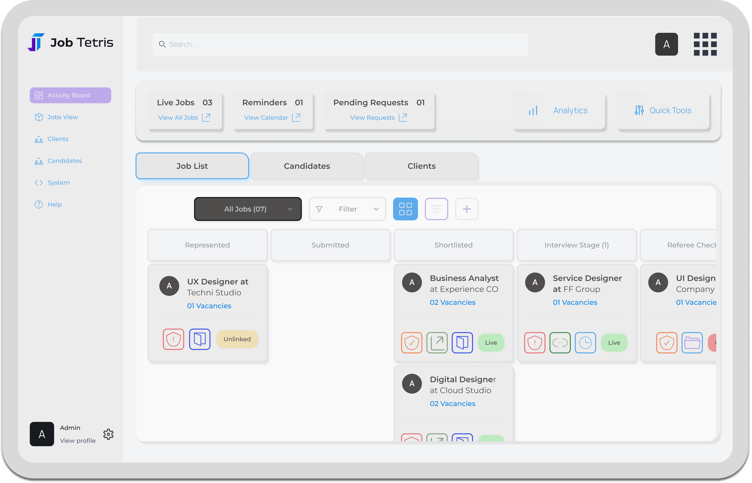 Activity Board · Board View