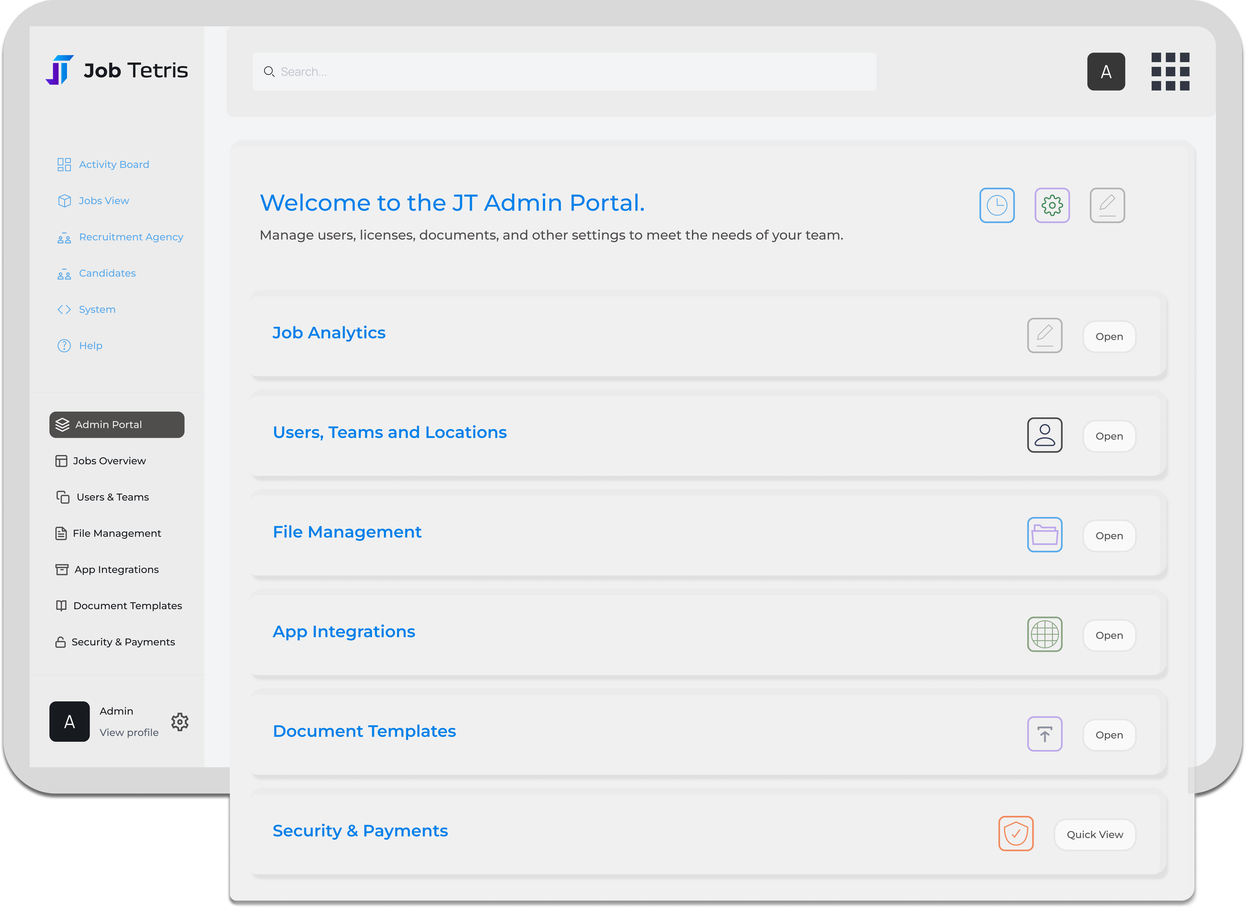 Admin Portal Page