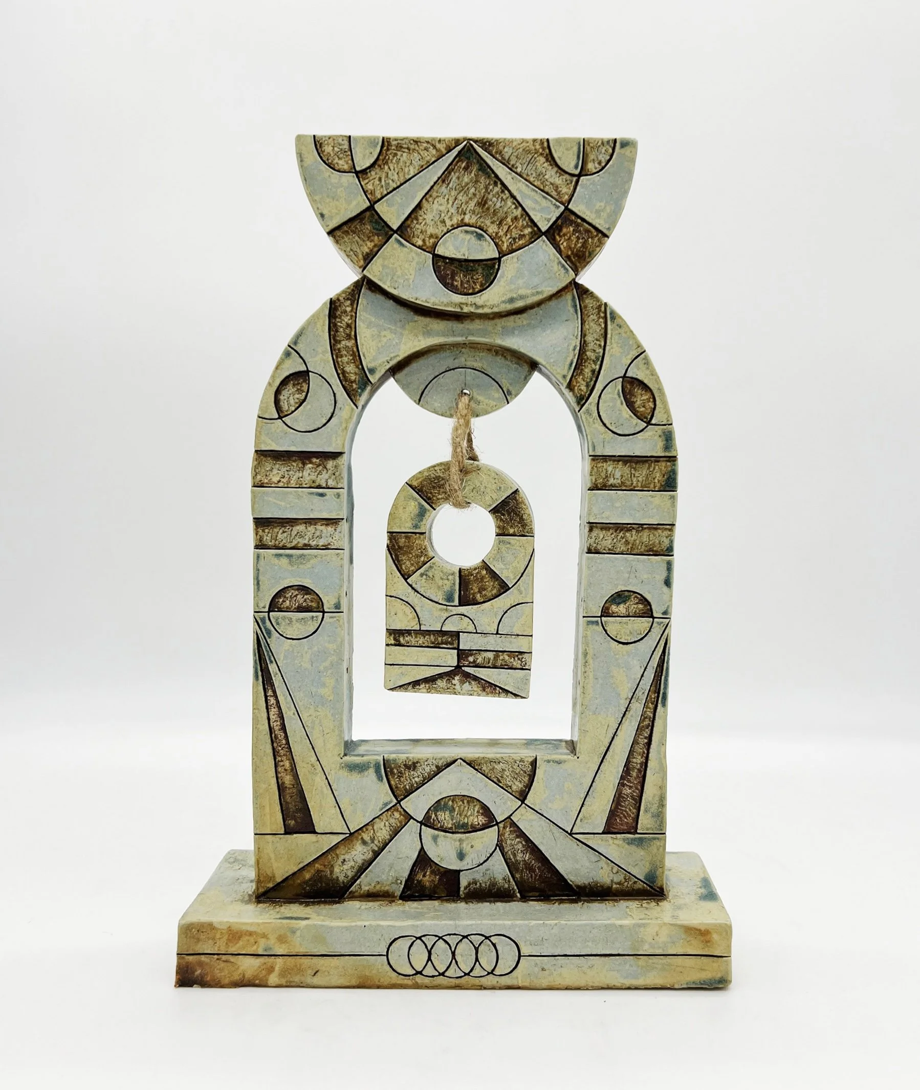 Altarpiece II. Materials: ceramic, twine rope. 8in x 3in x 13in. Year created: 2024