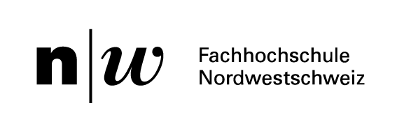 Logo der Fachhochschule Nordwestschweiz, mit schwarzem 'n' und 'w' getrennt durch eine vertikale Linie, daneben der Name in Schwarz