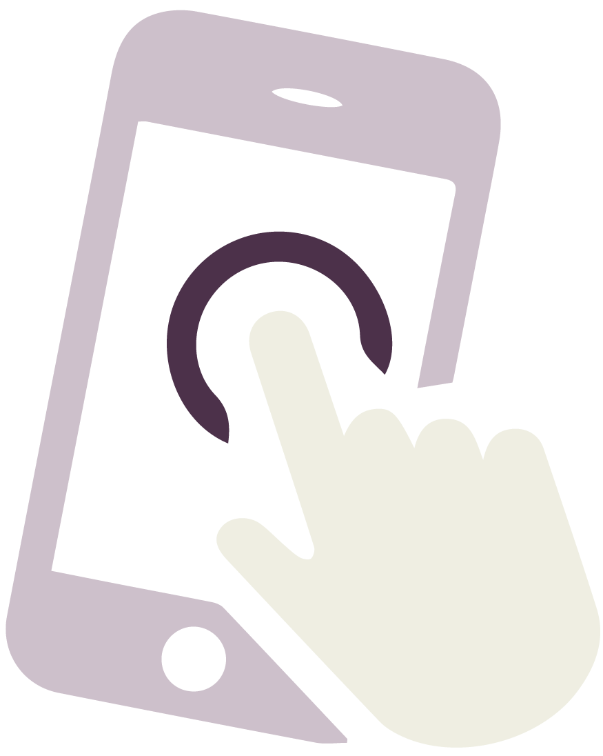 Een hand die op een smartphone tikt met een vinger, met een knop die op een scherm wordt ingedrukt