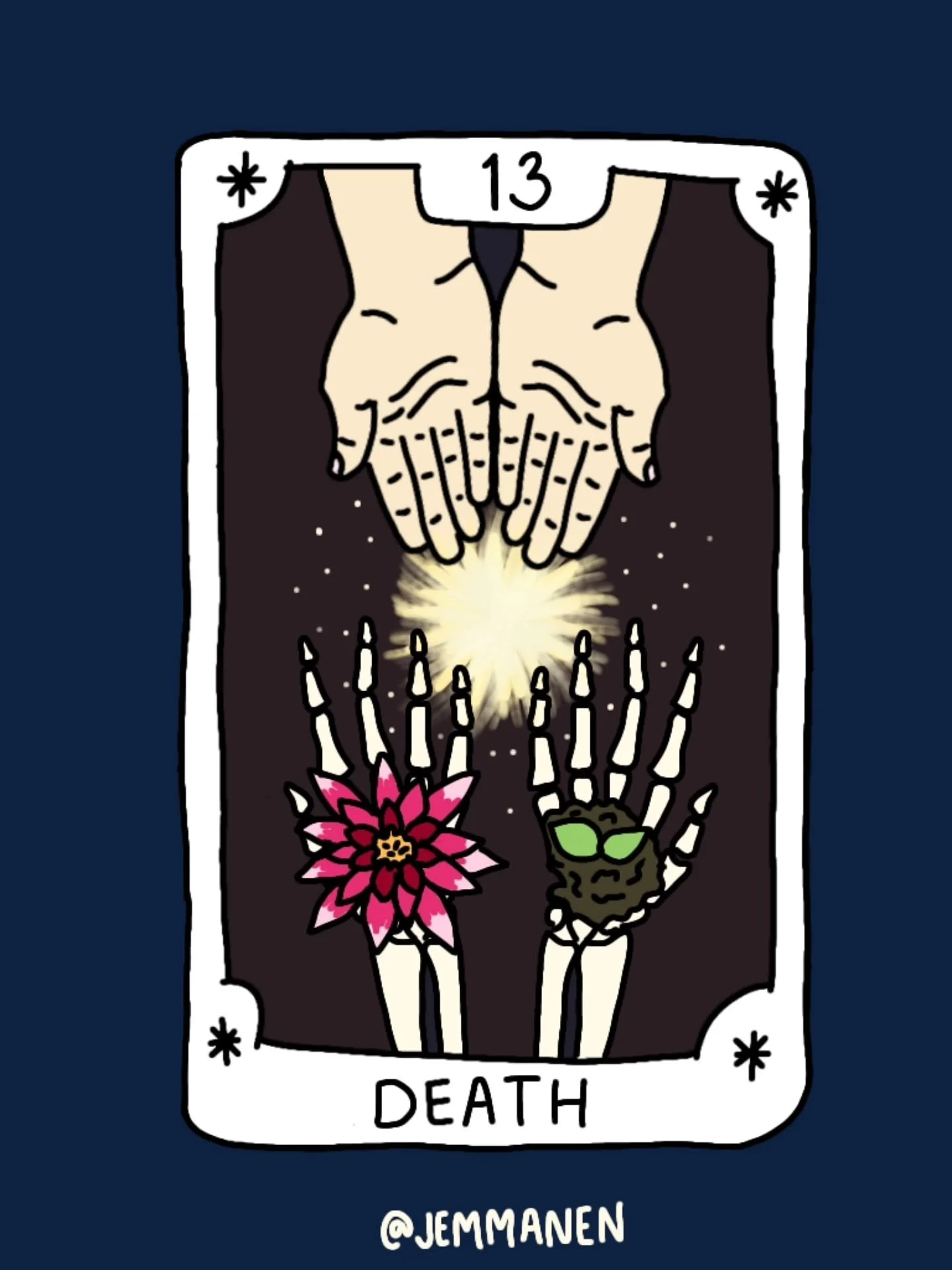 Ajankuvana just nyt. Muutos, transformaatio, luonnon kierto ja kaikelle sille antautuminen. 🖤

#tarotkortti #piirros #kuvitus #kuvittaja #taide #taiteilija