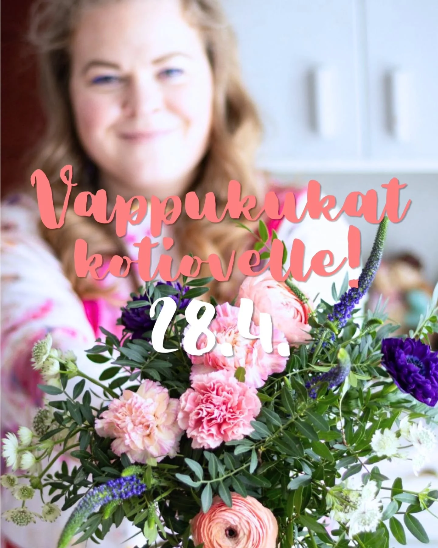 Miten ois vappukukat suoraan kotiovelle toimitettuna? Verkkokaupassa nyt kimput 28.4. toimituksella alkaen 20&euro; (+toimitusmaksu).

Helsinki, Espoo, Vantaa ja 30.4. Toimituksella my&ouml;s Salo! 

#kukkakimppu #vappukukka #kukkiakotiin