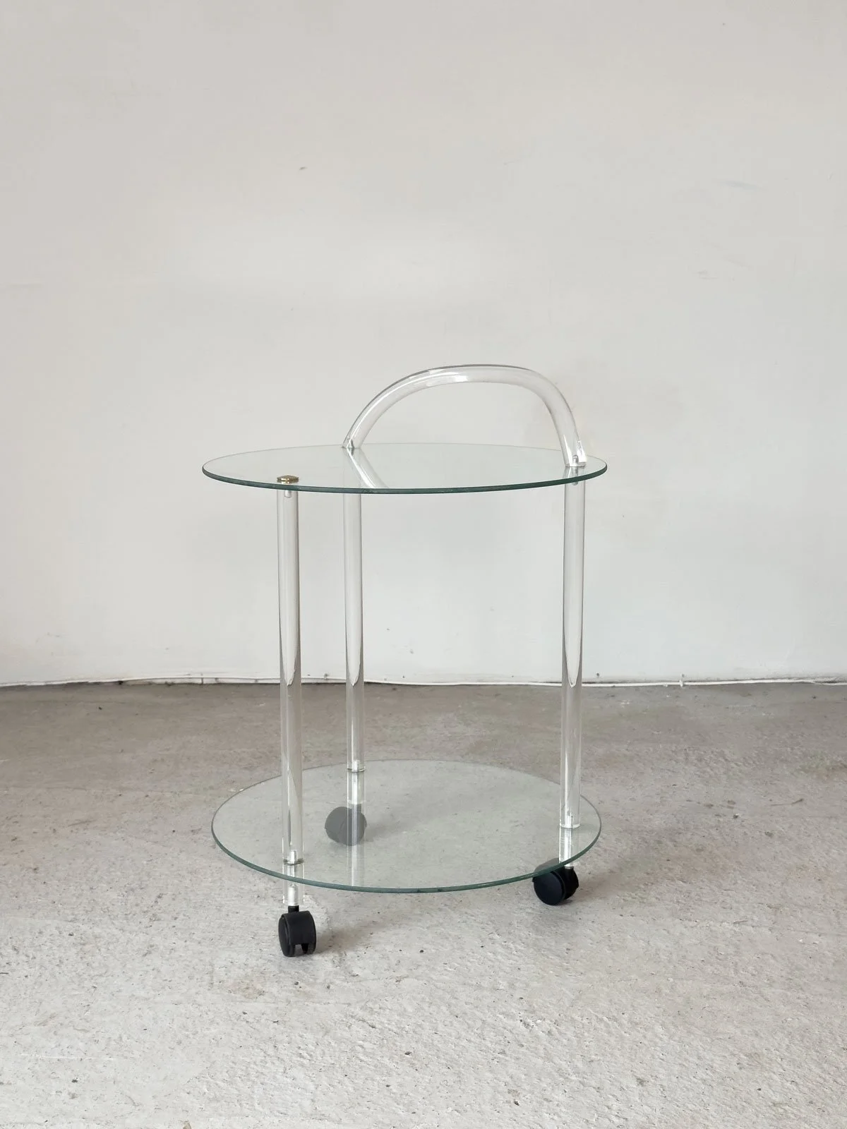 1980s Two-Tier Lucite & Glass Drinks Trolley on Castors - Department