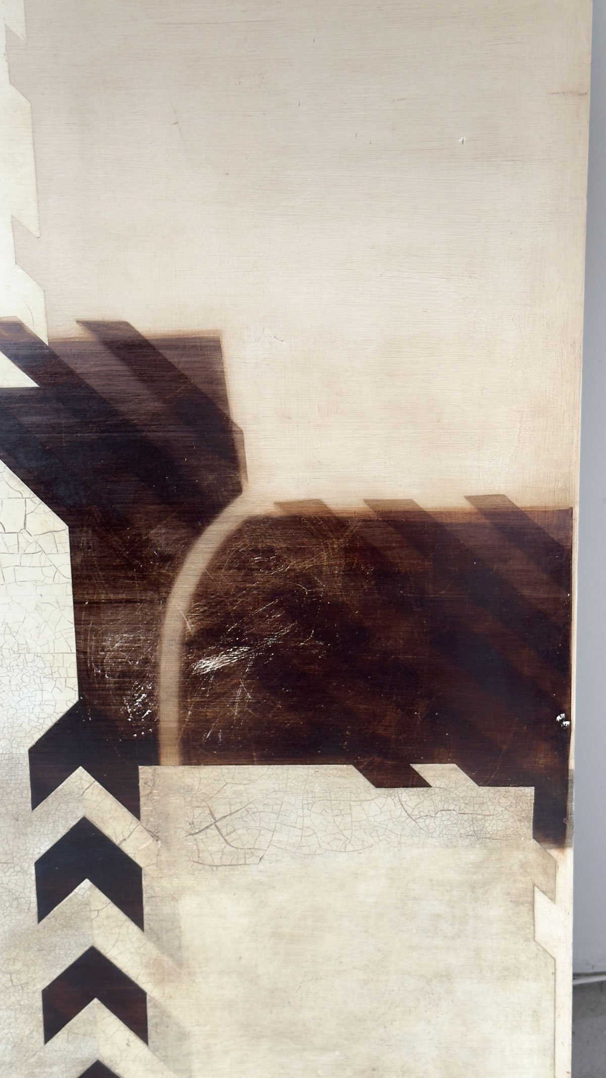 Large Contemporary Mixed-Media Artwork on Board, Abstract Geometric Composition - Department