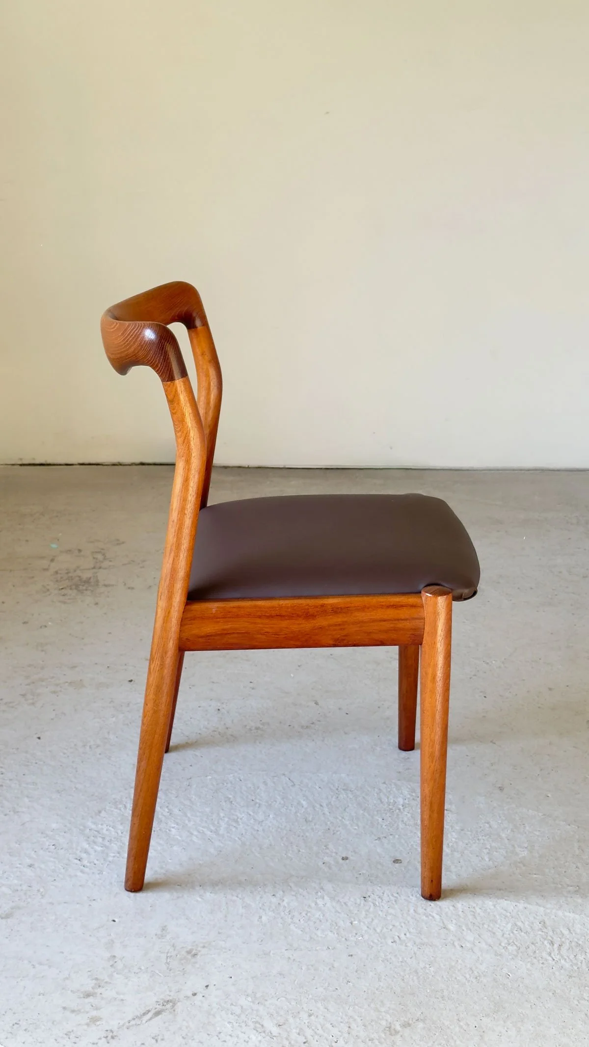 Rare Set of 6 Henry Walter Klein Teak Dining Chairs – Rosewood Joint Detail, Newly Upholstered - Department