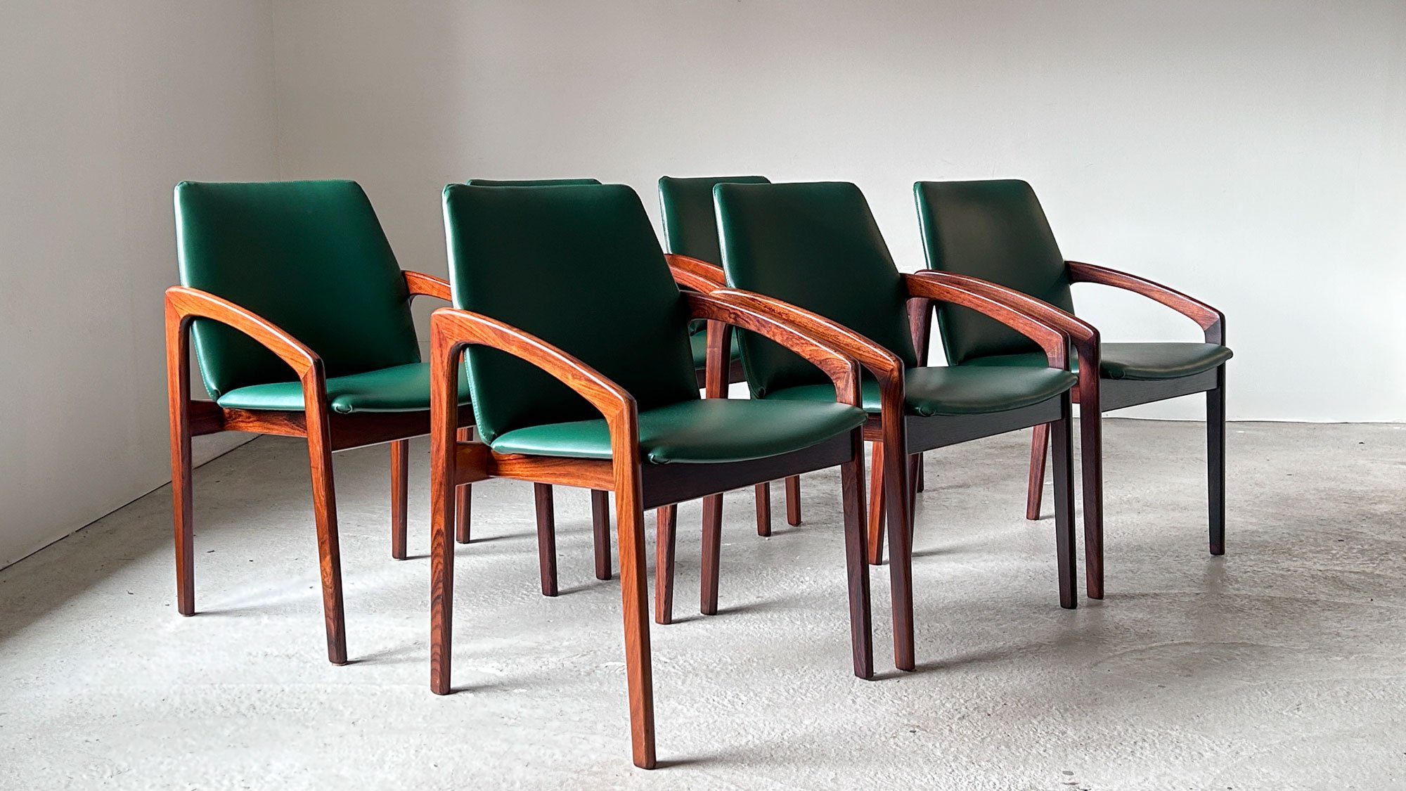 Set of 6 Rosewood Model 23 Dining Chairs by Henning Kjaernulf for Korup, Denmark - Department