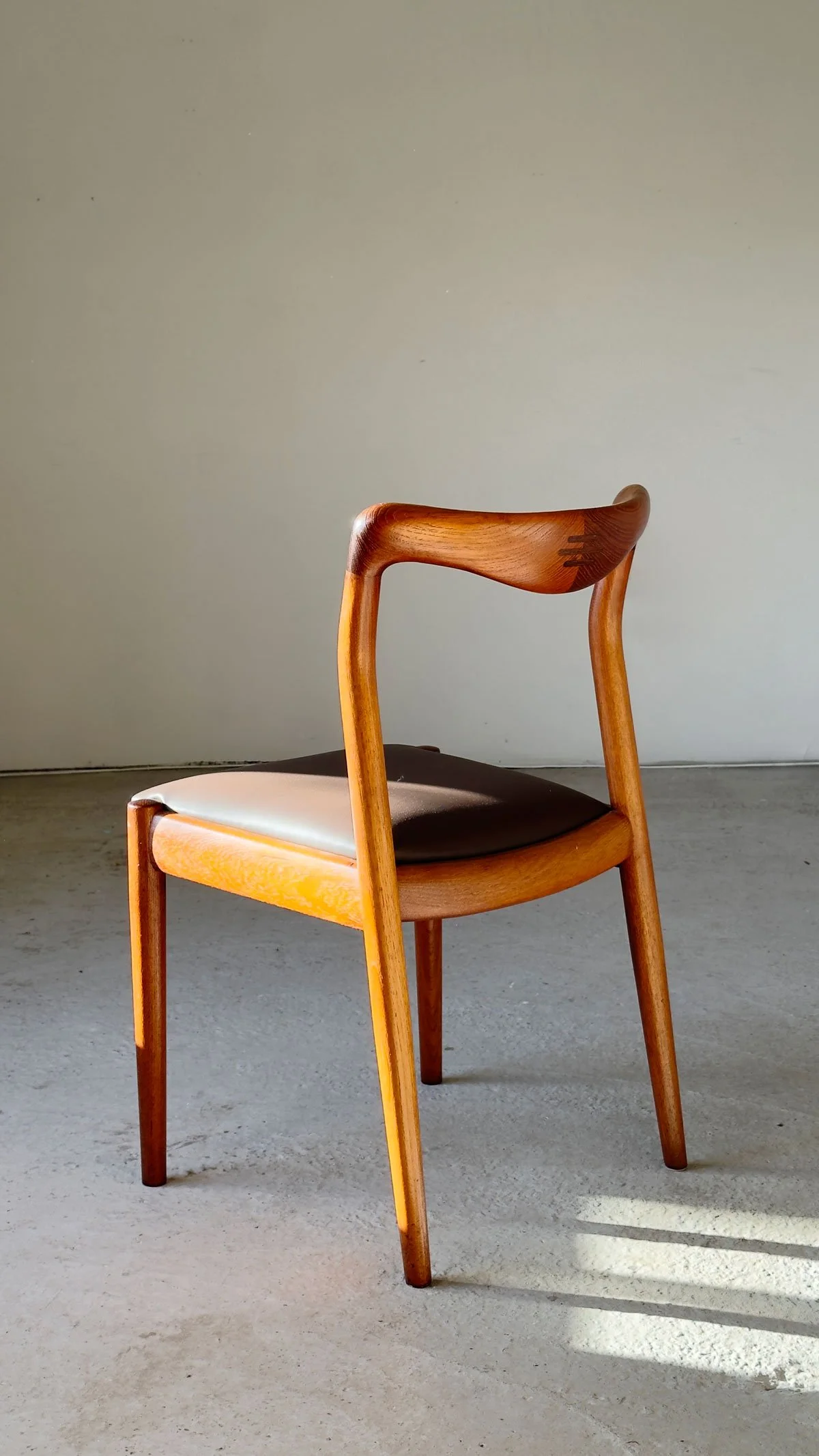 Rare Set of 6 Henry Walter Klein Teak Dining Chairs – Rosewood Joint Detail, Newly Upholstered - Department