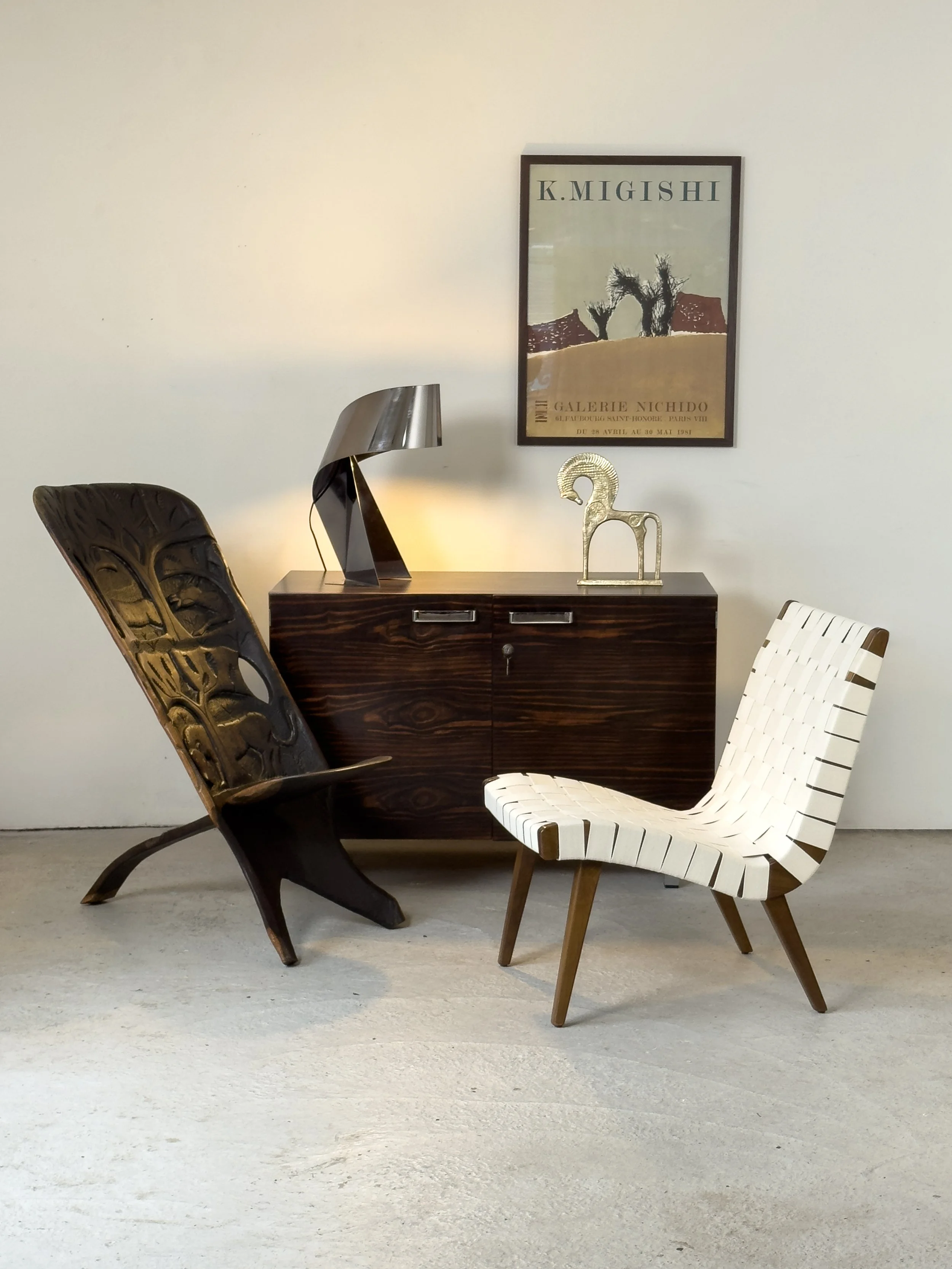 20th Century African Palaver Chair – Hand-Carved Hardwood