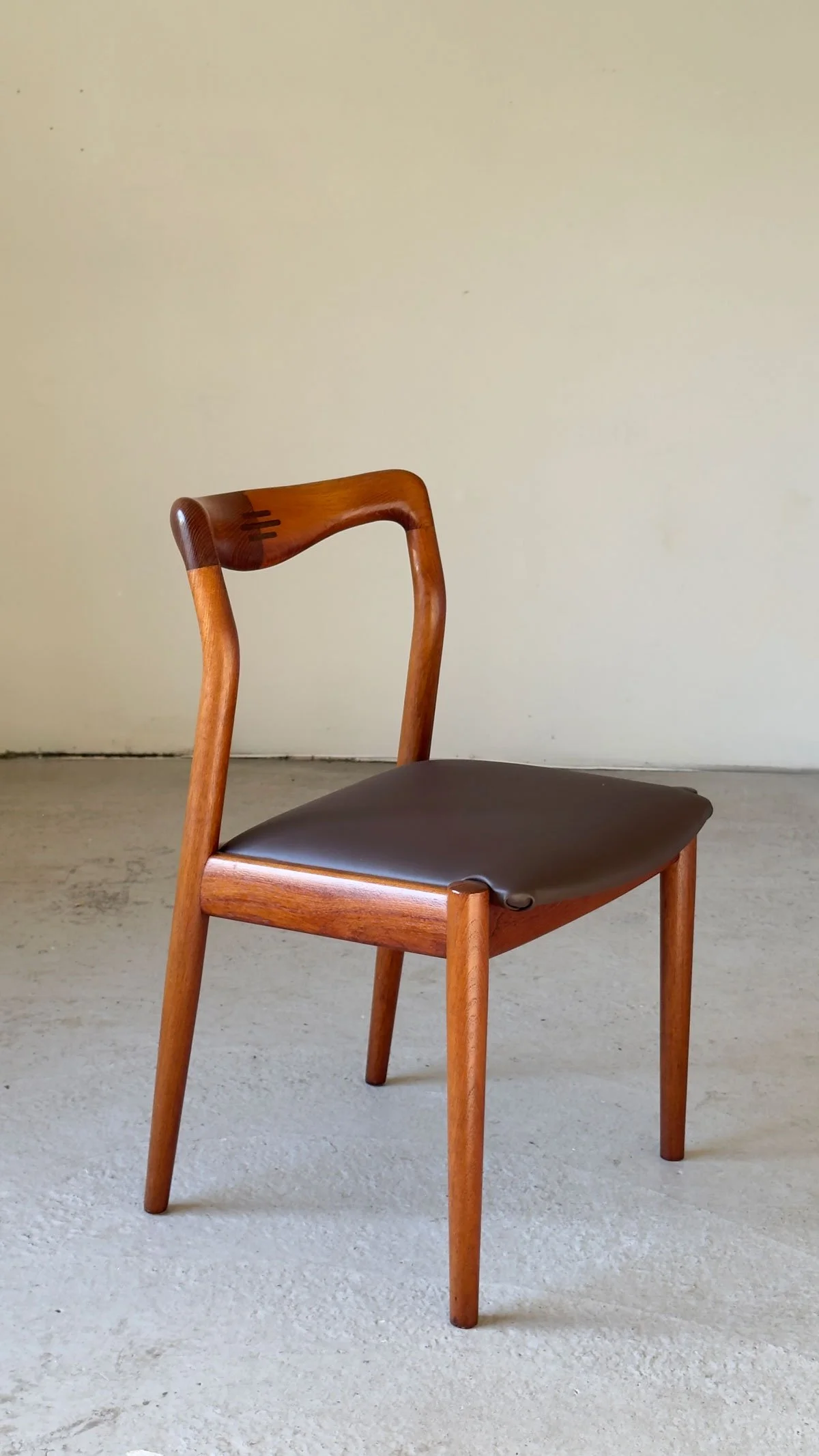 Rare Set of 6 Henry Walter Klein Teak Dining Chairs – Rosewood Joint Detail, Newly Upholstered - Department