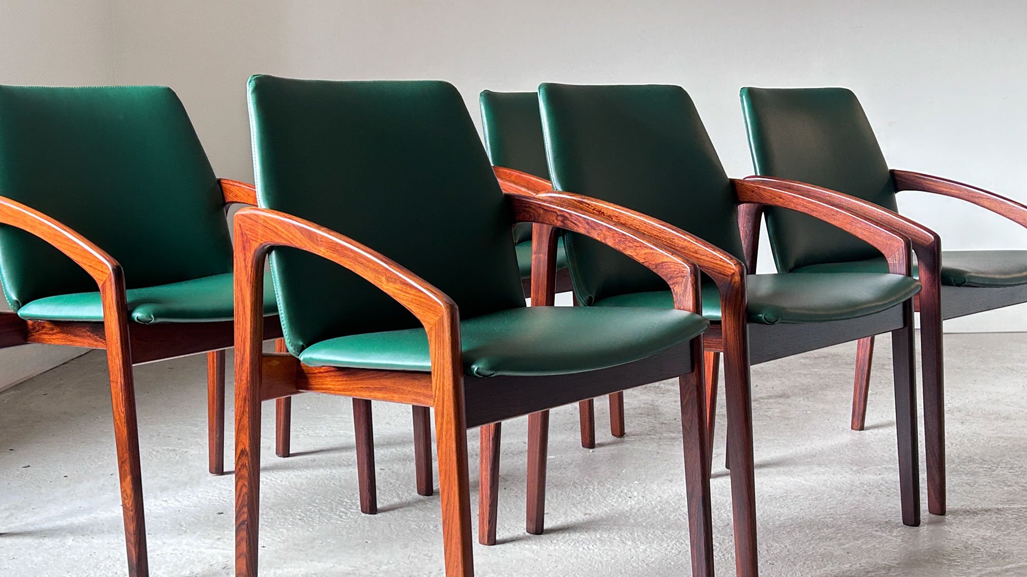 Set of 6 Rosewood Model 23 Dining Chairs by Henning Kjaernulf for Korup, Denmark - Department