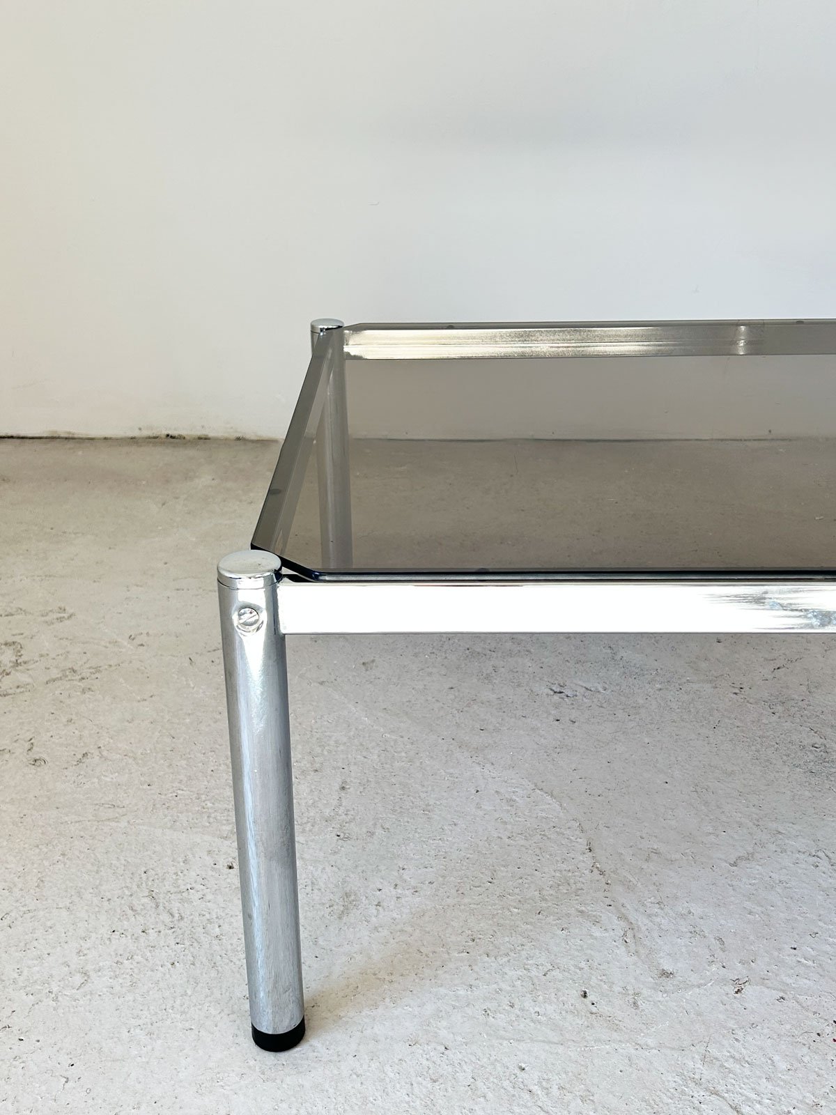 1970s Chrome and Smoked Glass Coffee Table/Side Table - Department
