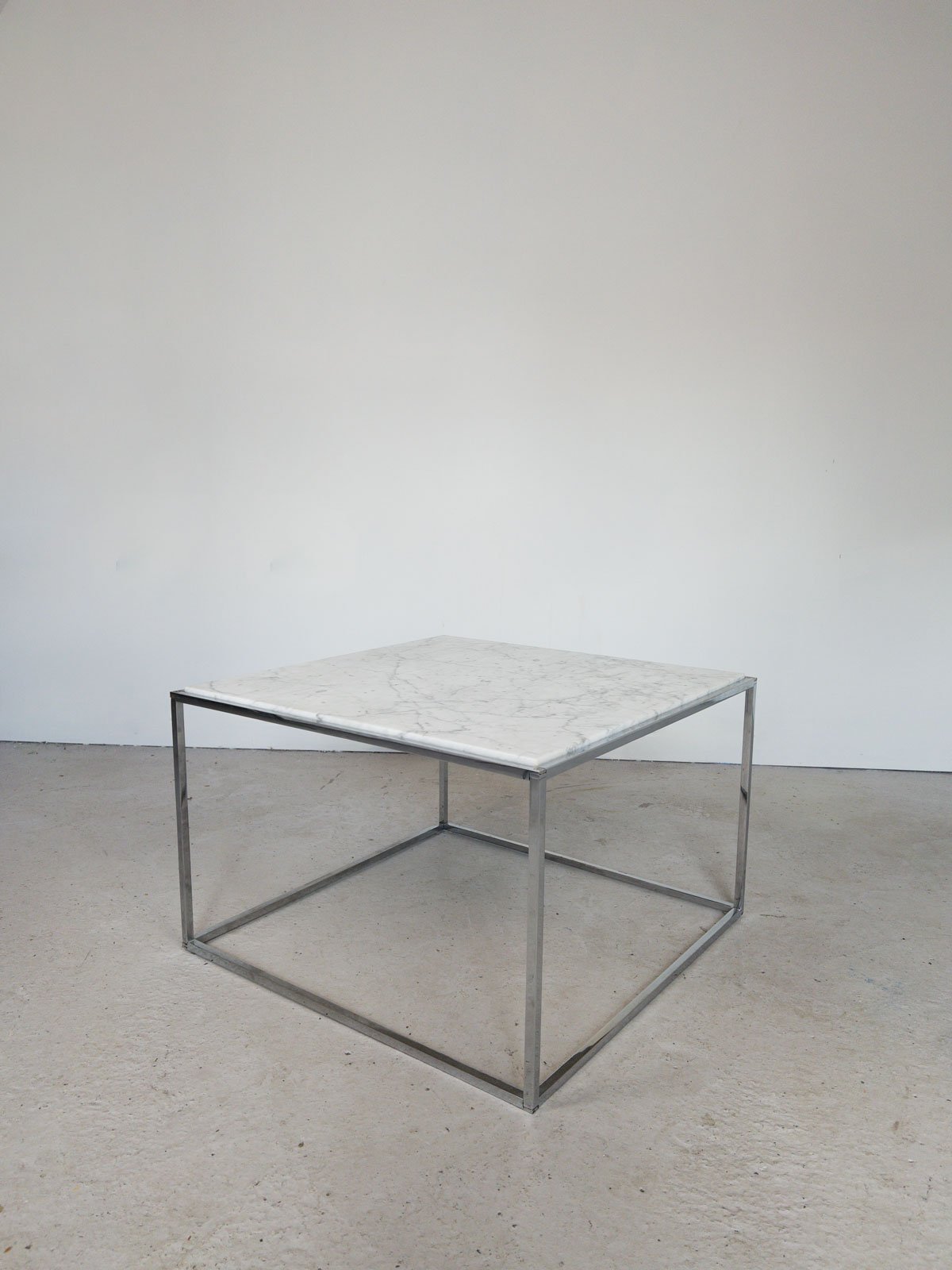 1970s Marble & Chrome Coffee Table Attributed to Florence Knoll - Department