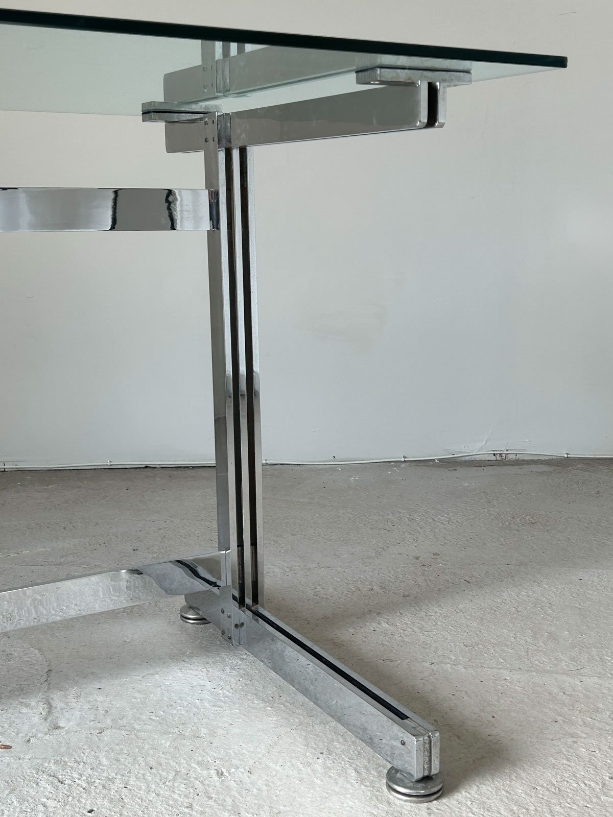 1970s Italian Chrome & Glass Desk by Velca Legnano, Milan - Department