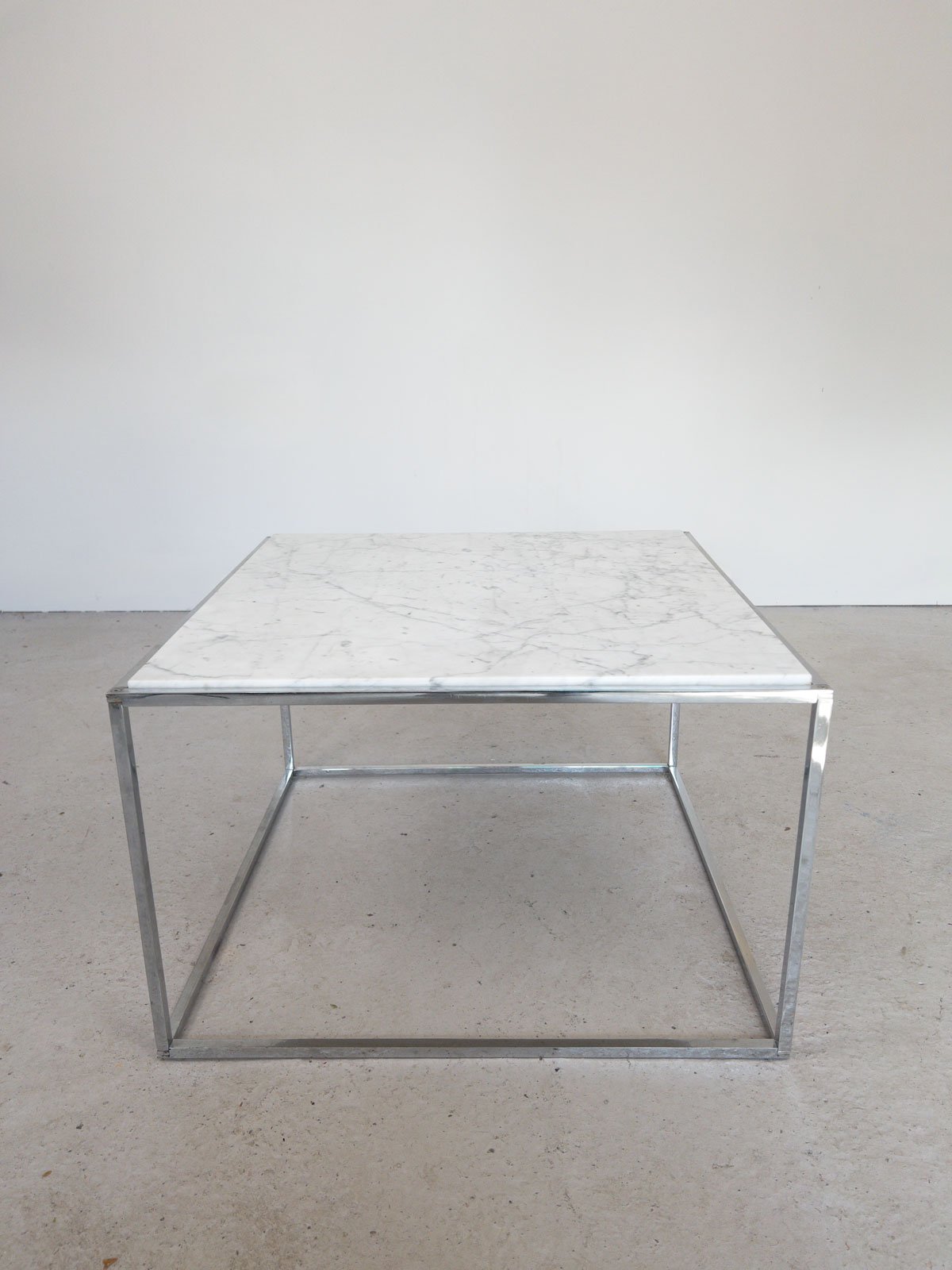 1970s Marble & Chrome Coffee Table Attributed to Florence Knoll - Department
