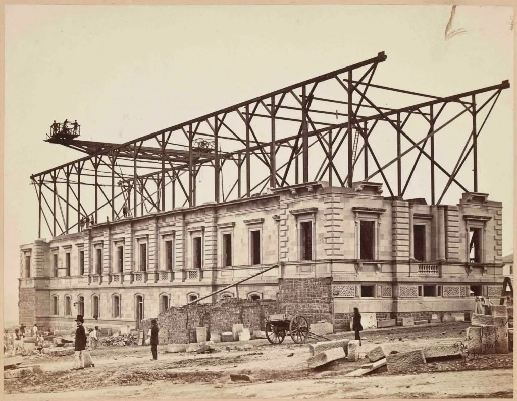 The Old Treasury Building under construction circa 1869