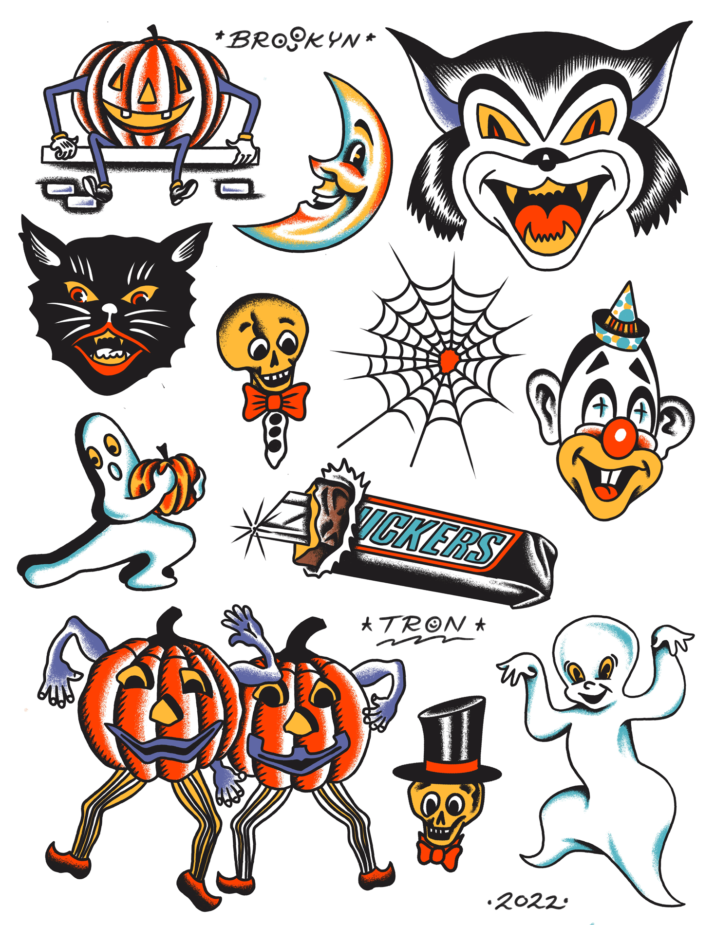 Spooky Halloween Flash Tattoos