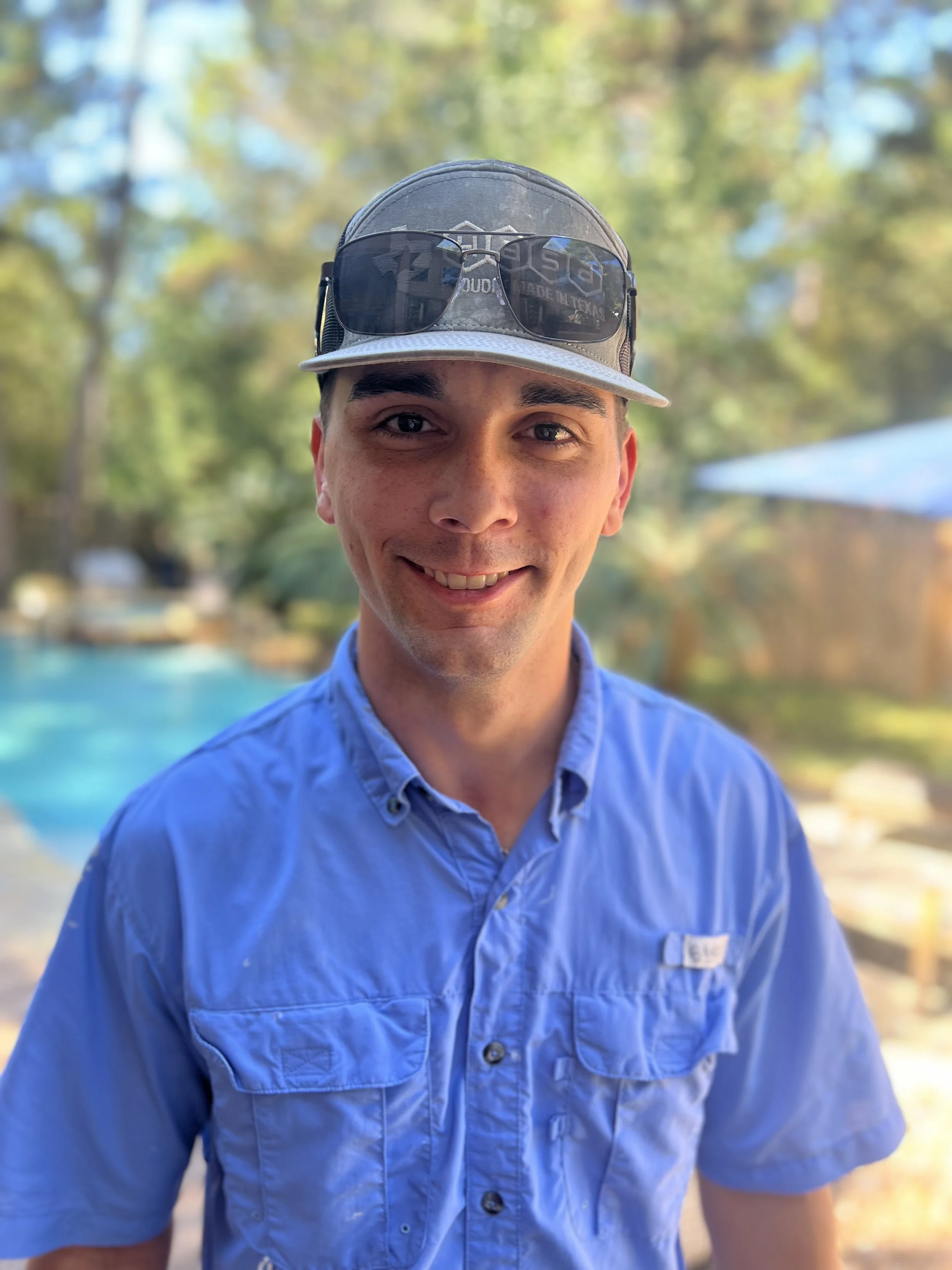 Headshot of Anthony, pool technician at Off The Deep End Pools TX in The Woodlands, Texas.
