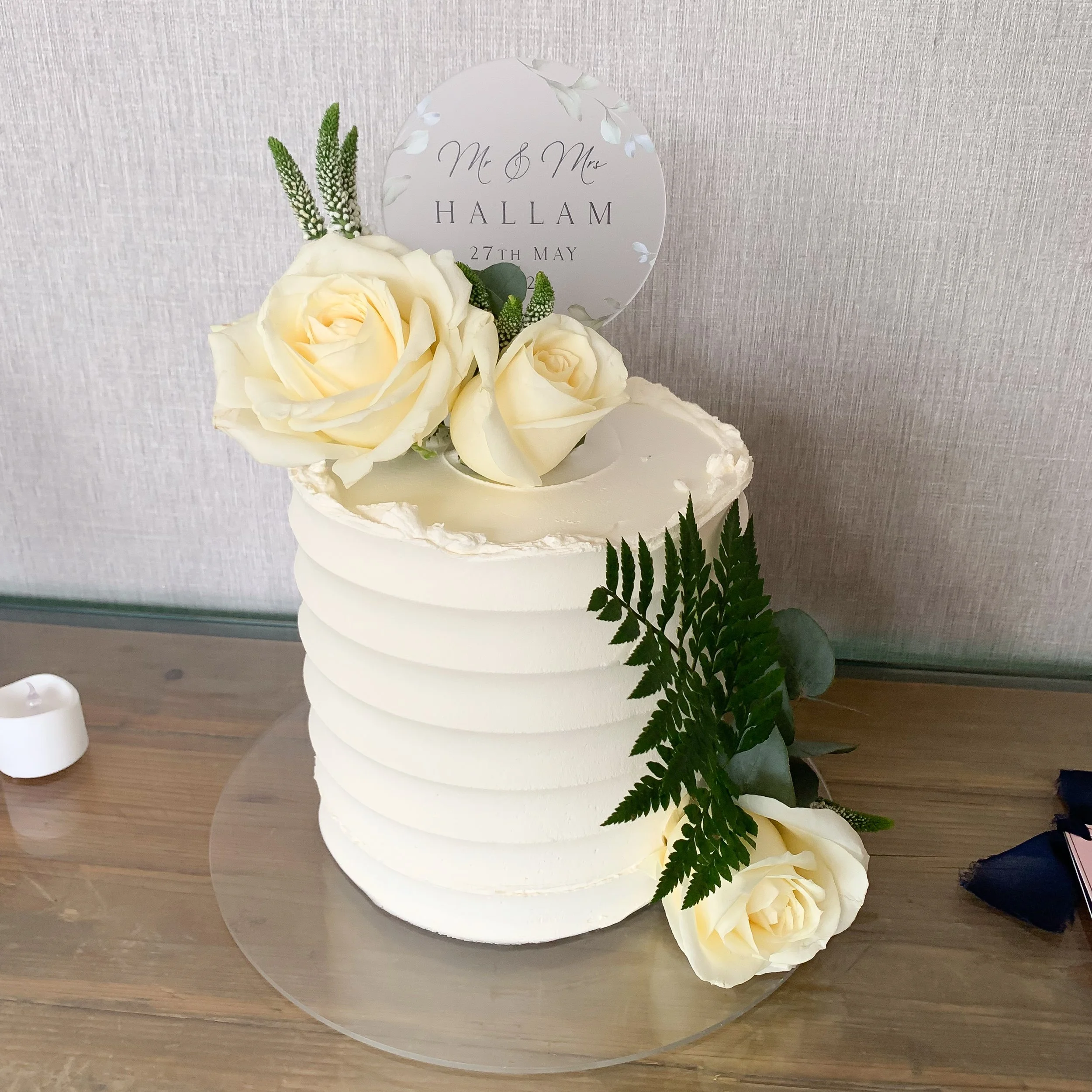Small luxury wedding cake for an elopement wedding in Devon.