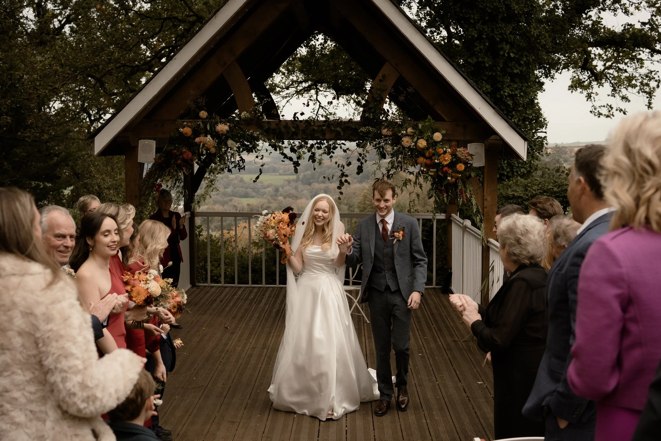 Bride and Groom just married in Devon.