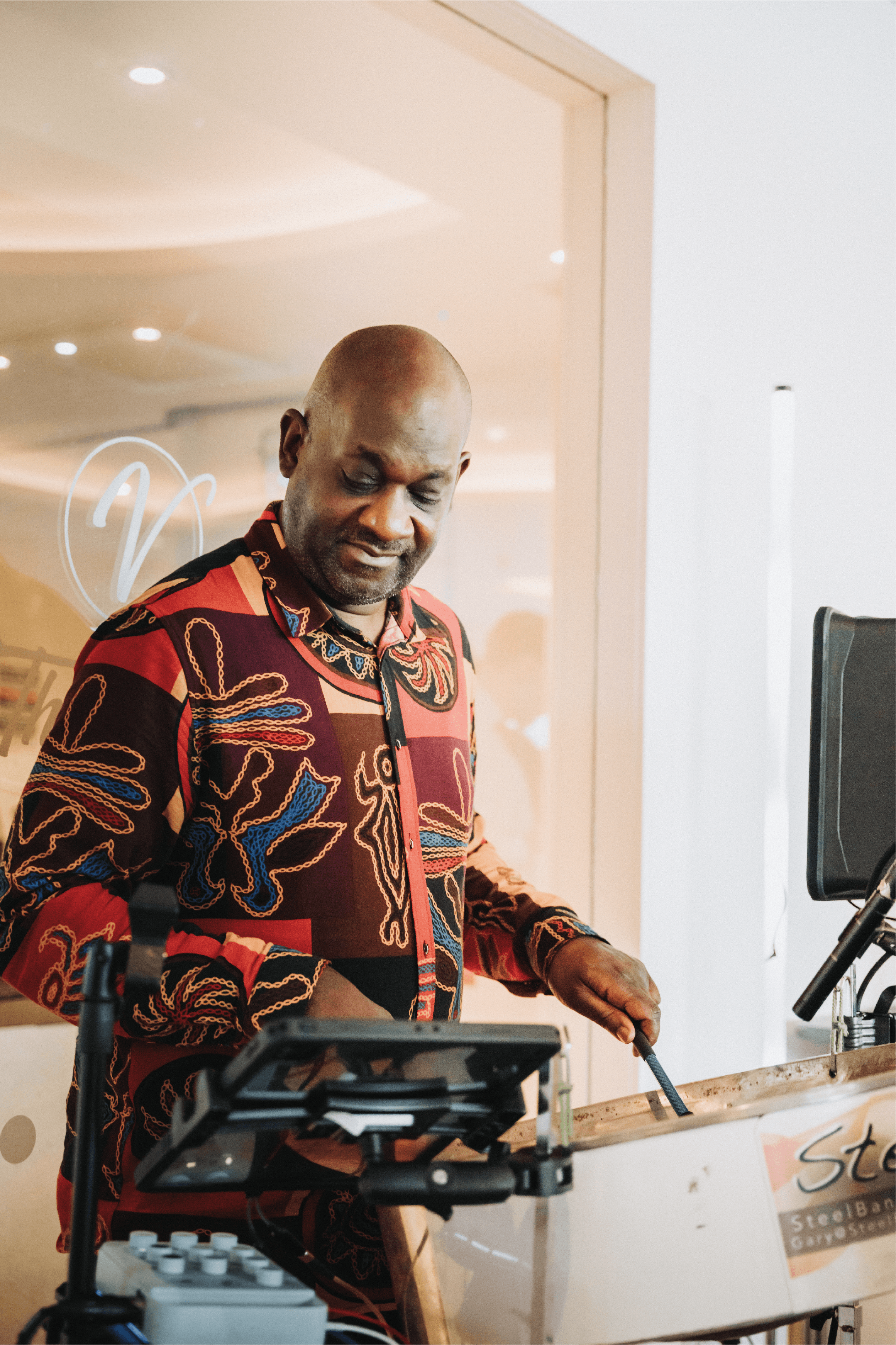 Pan band musican at Sandy Cove Hotel.