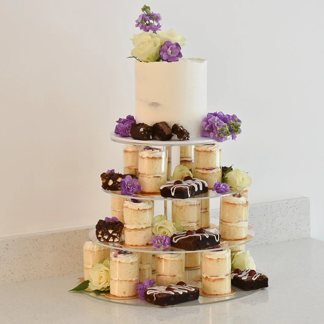 Dessert Table Treat Tower with Brownies and Rocky Roads