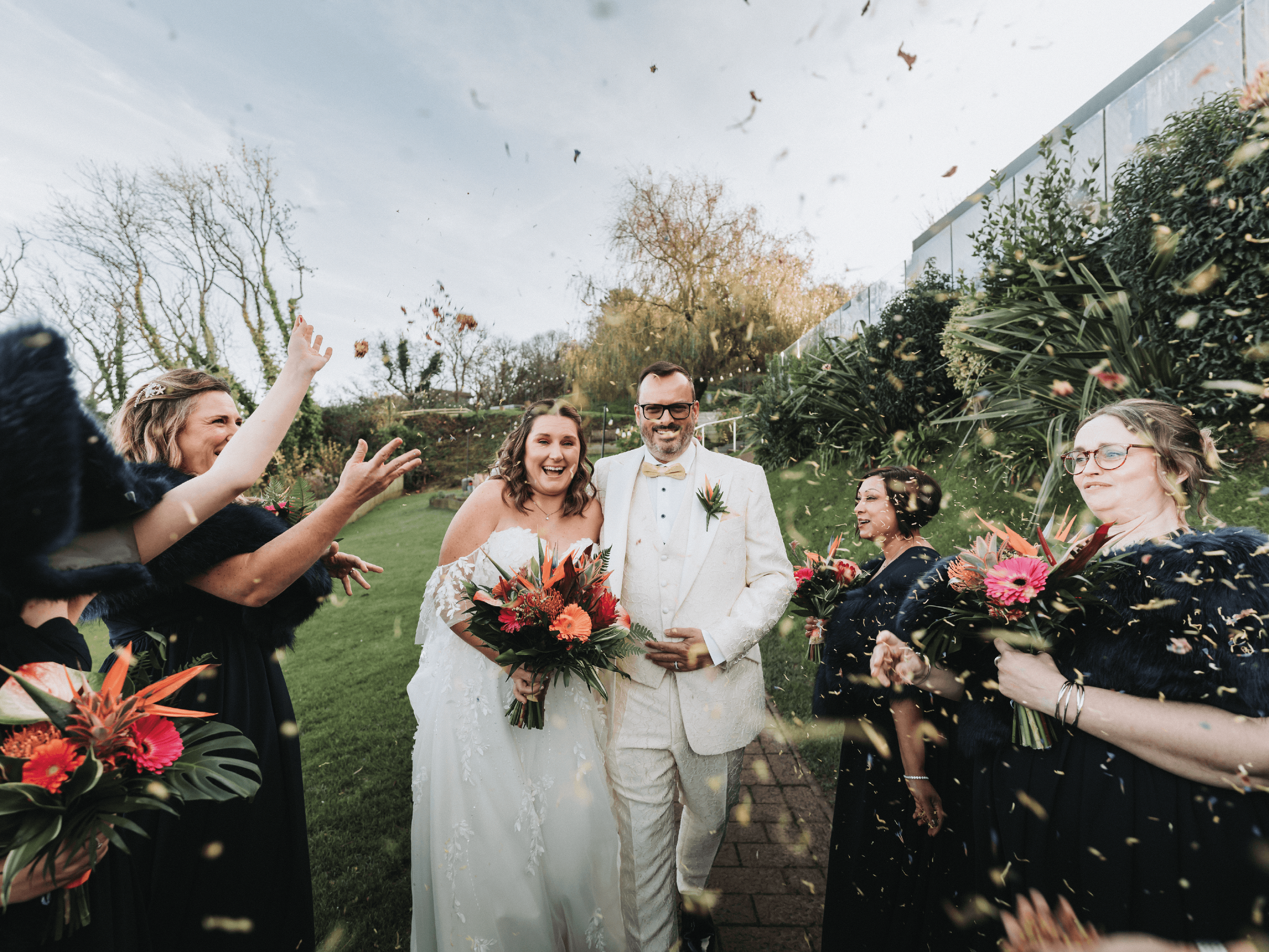 Couple newly married at Sandy Cove Hotel.