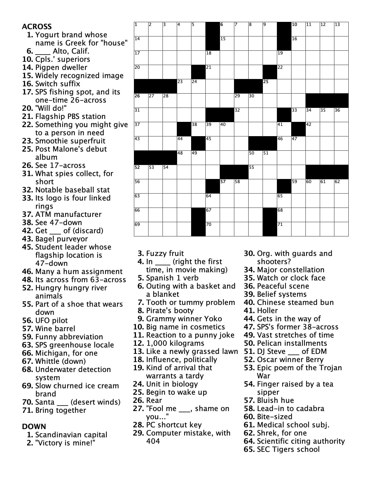 1106-22 NY Times Crossword 6 Nov 22, Sunday - NYXCrossword.com
