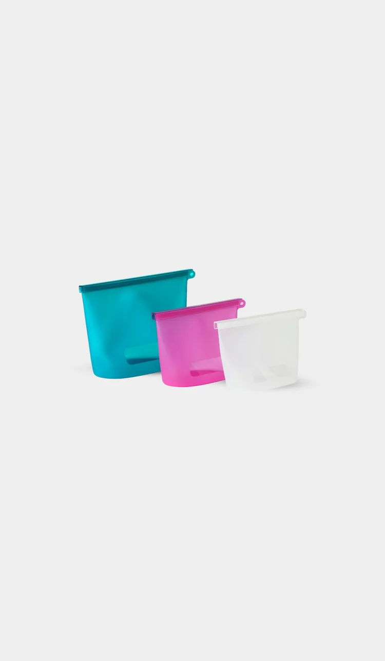 Filfisk Multi Colored 3-piece Resealable Bag Set