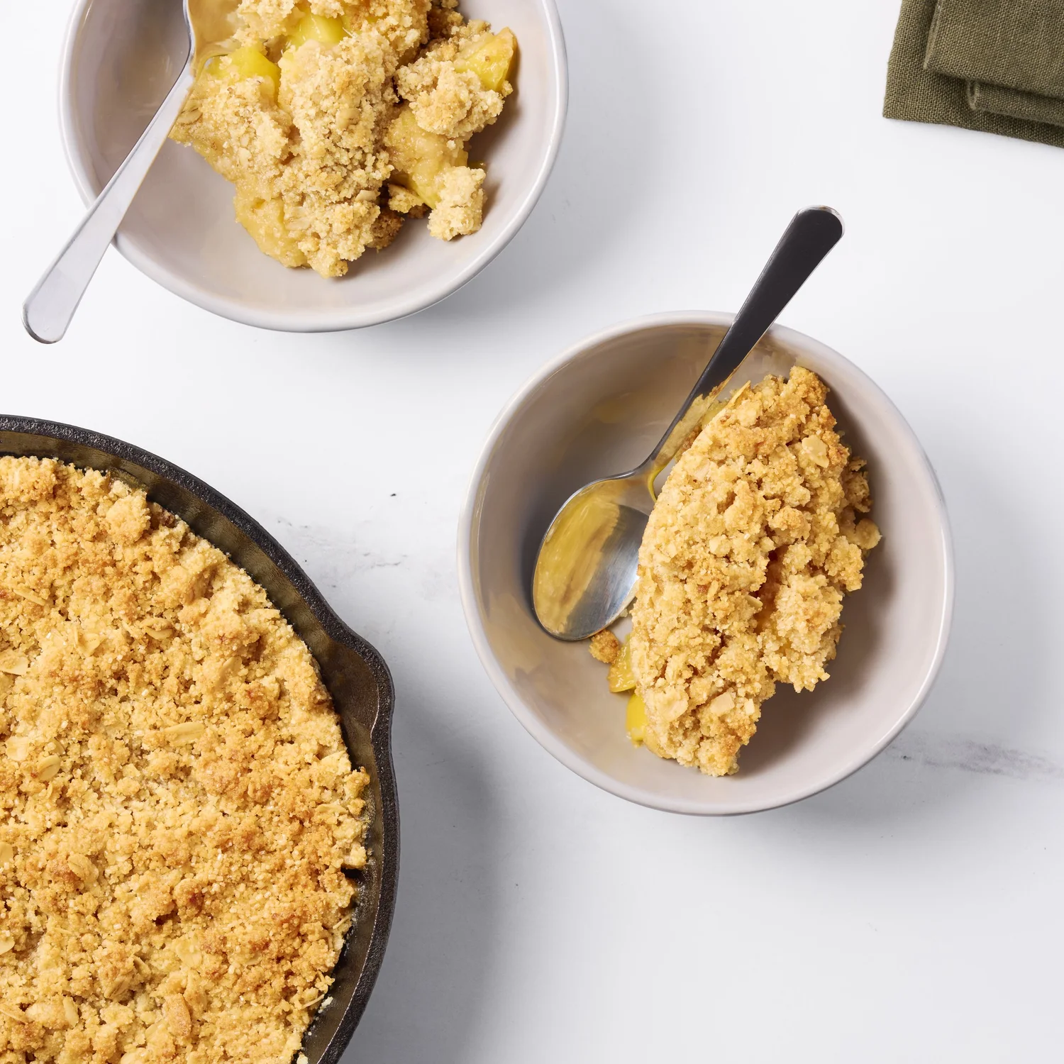 Gluten-Free Lemon Peach Skillet Crumble