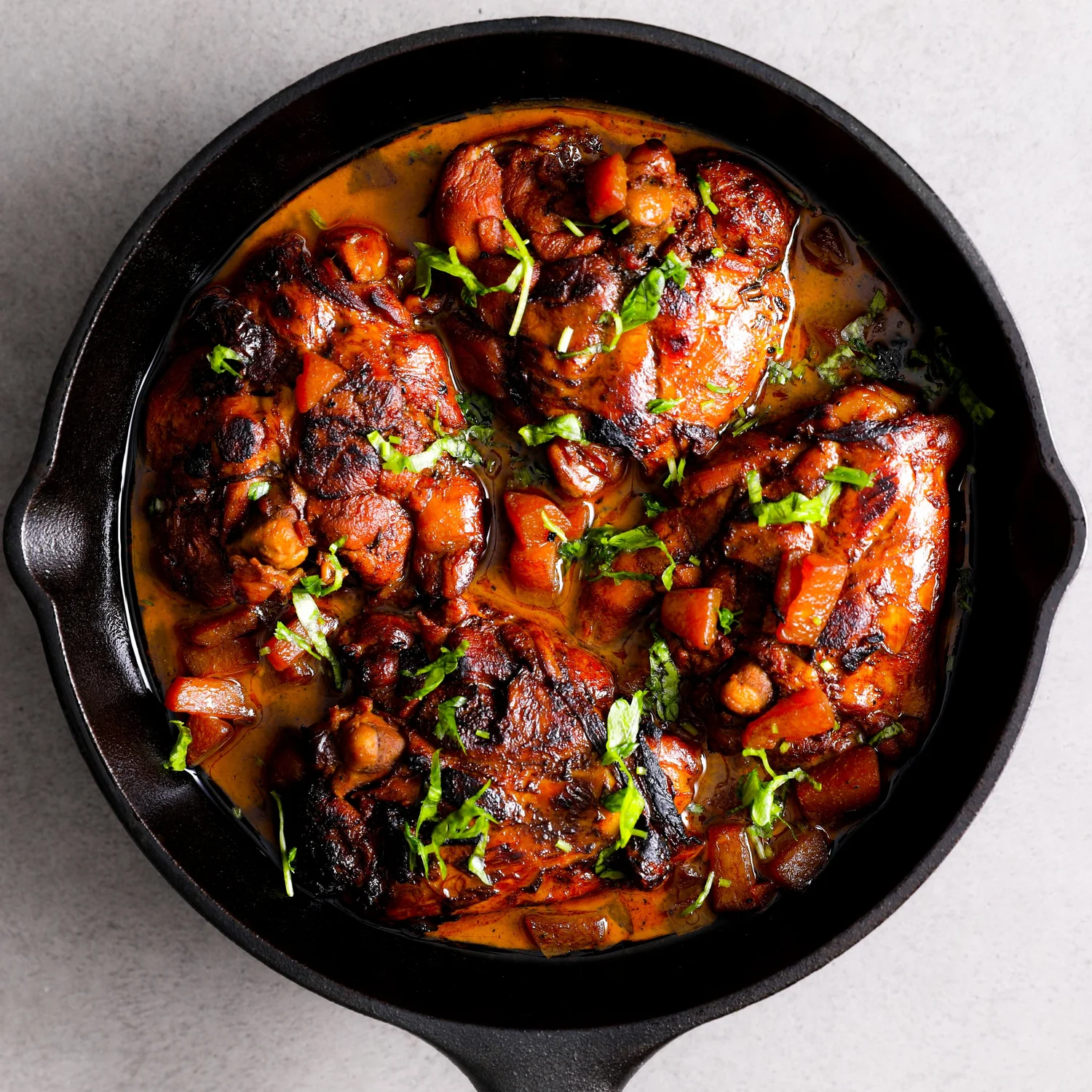 Savory Braised Chicken Thighs with Sweet Pears — Brimly.