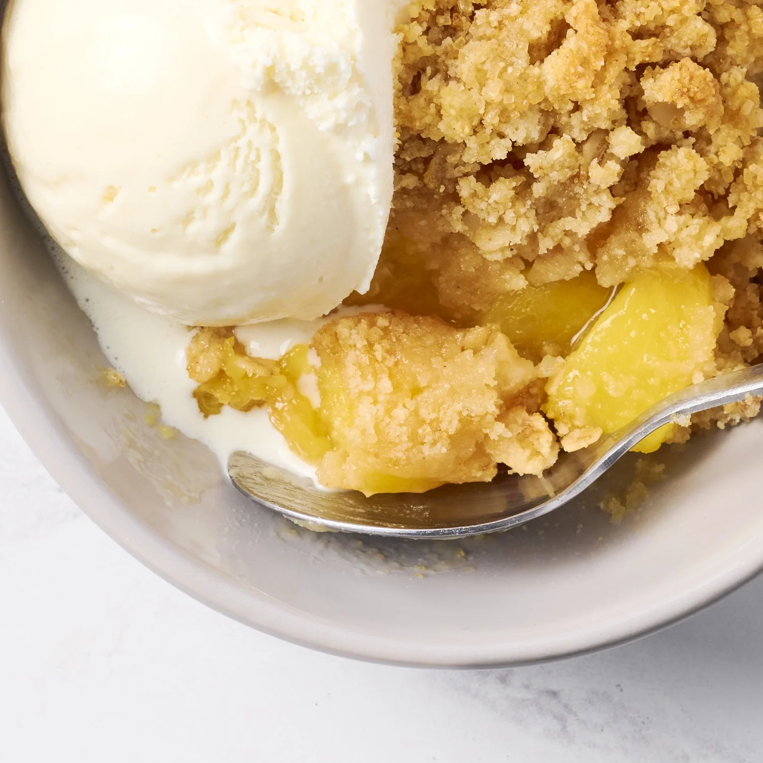 Gluten-Free Lemon Peach Skillet Crumble