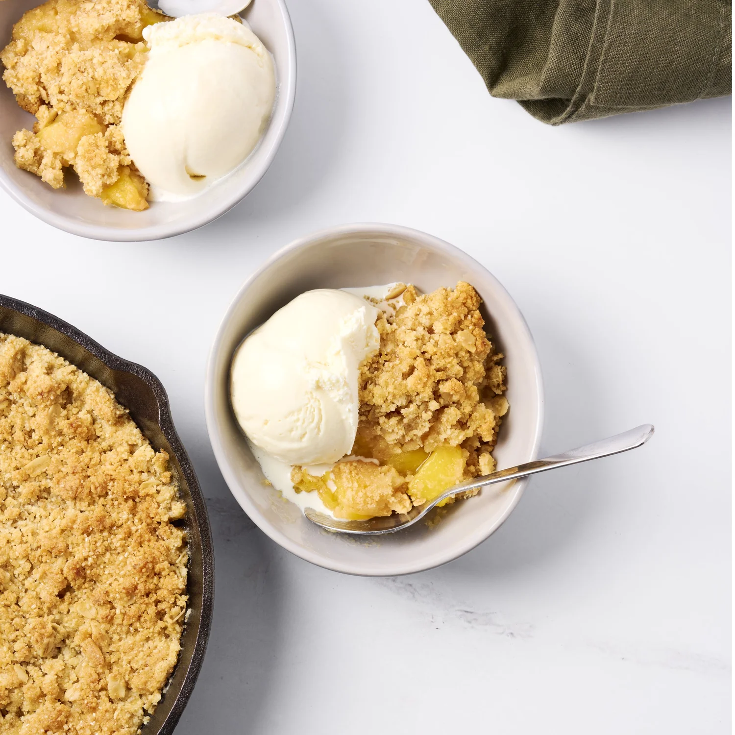 Gluten-Free Lemon Peach Skillet Crumble