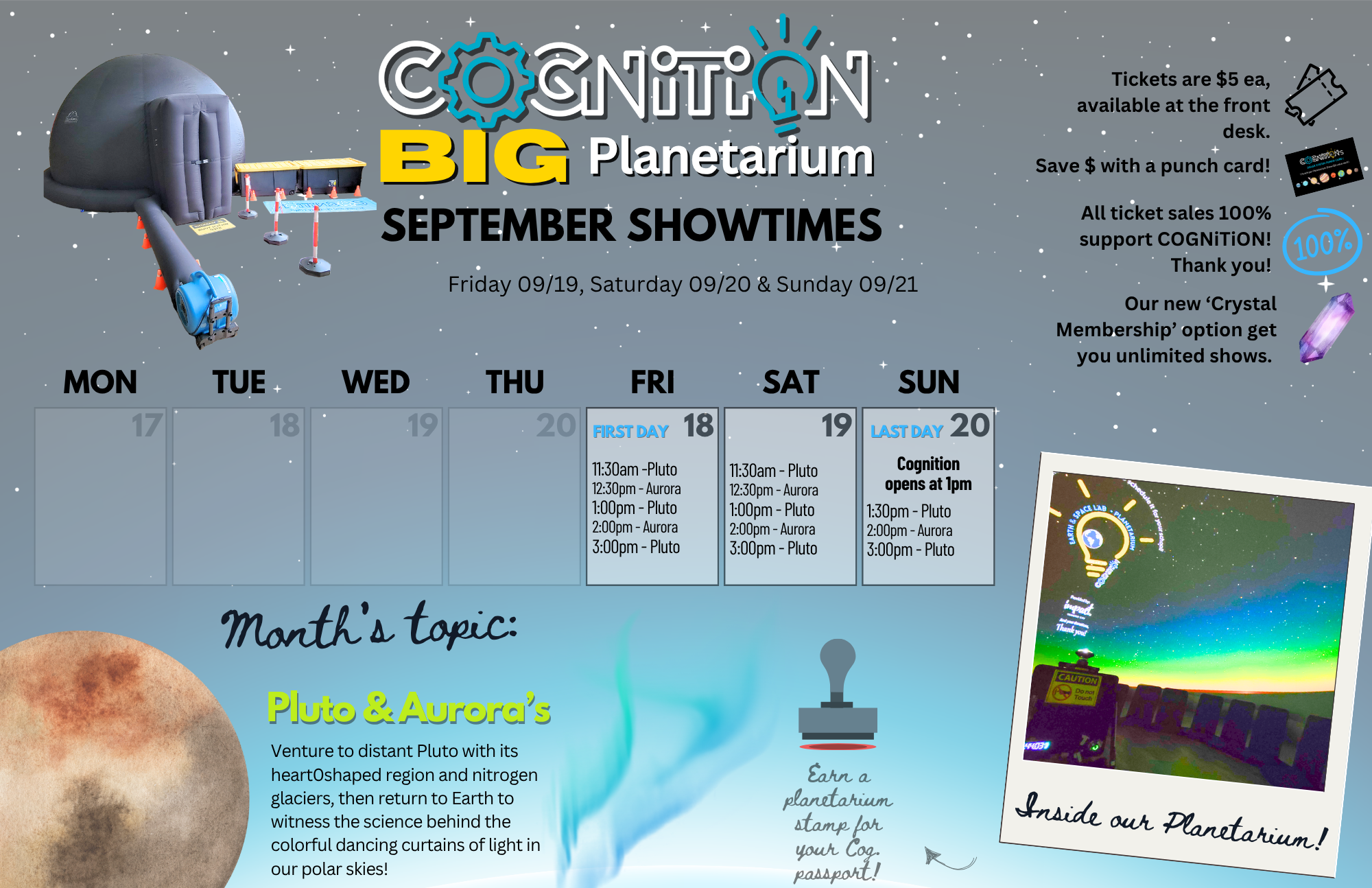 September Planetarium Shows