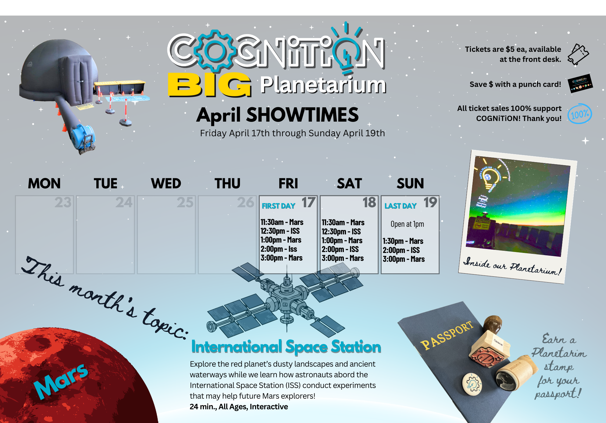 Aprils Planetarium Weekend