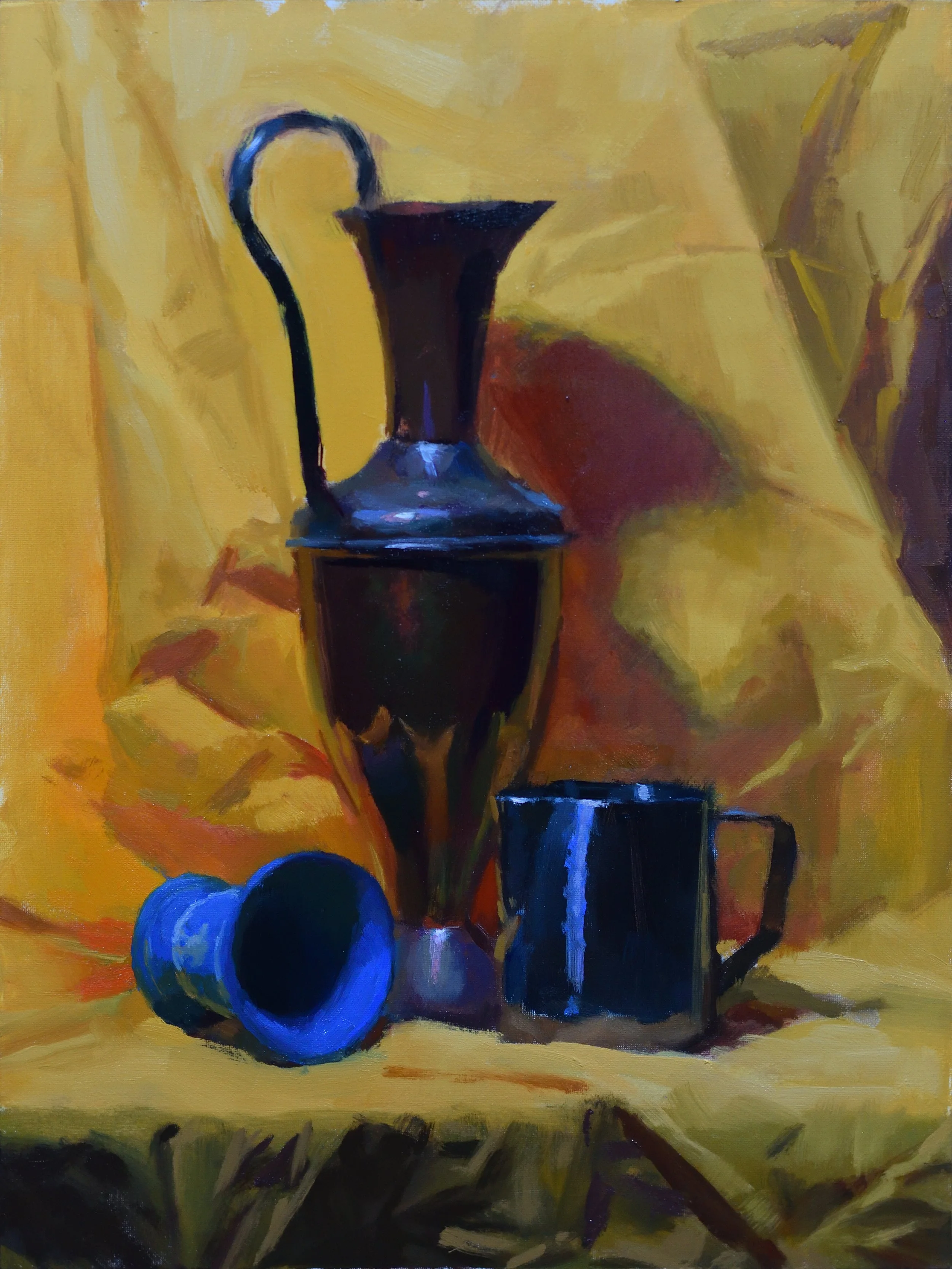"Vase, Jug, Ewer", 40 x 30 cm, oil on panel
