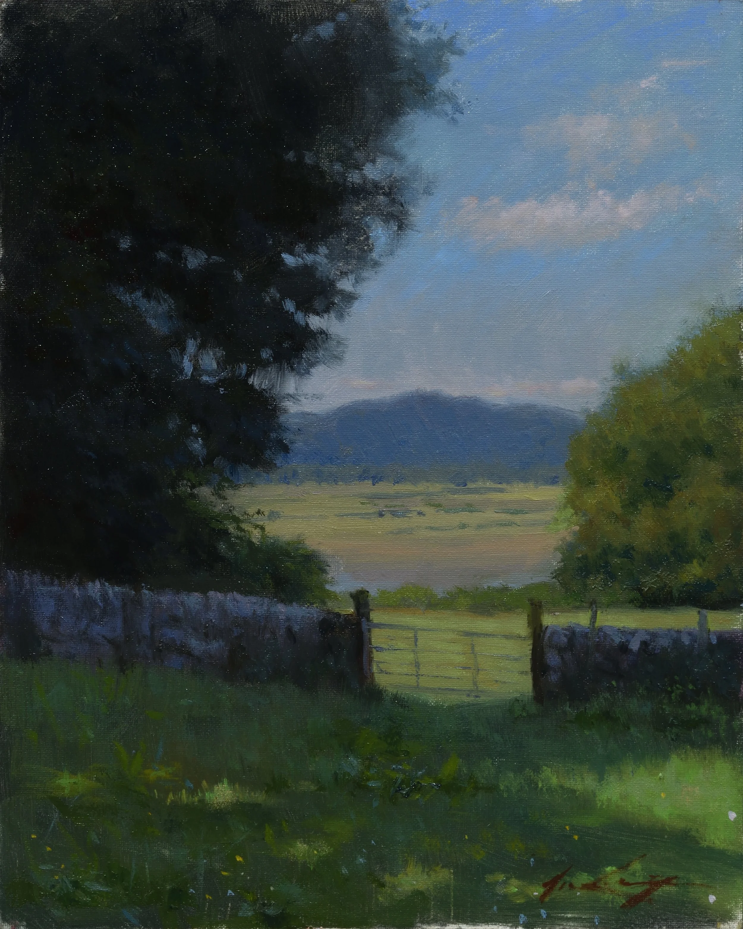 "Greener Grass", 30 x 24 cm, oil on panel