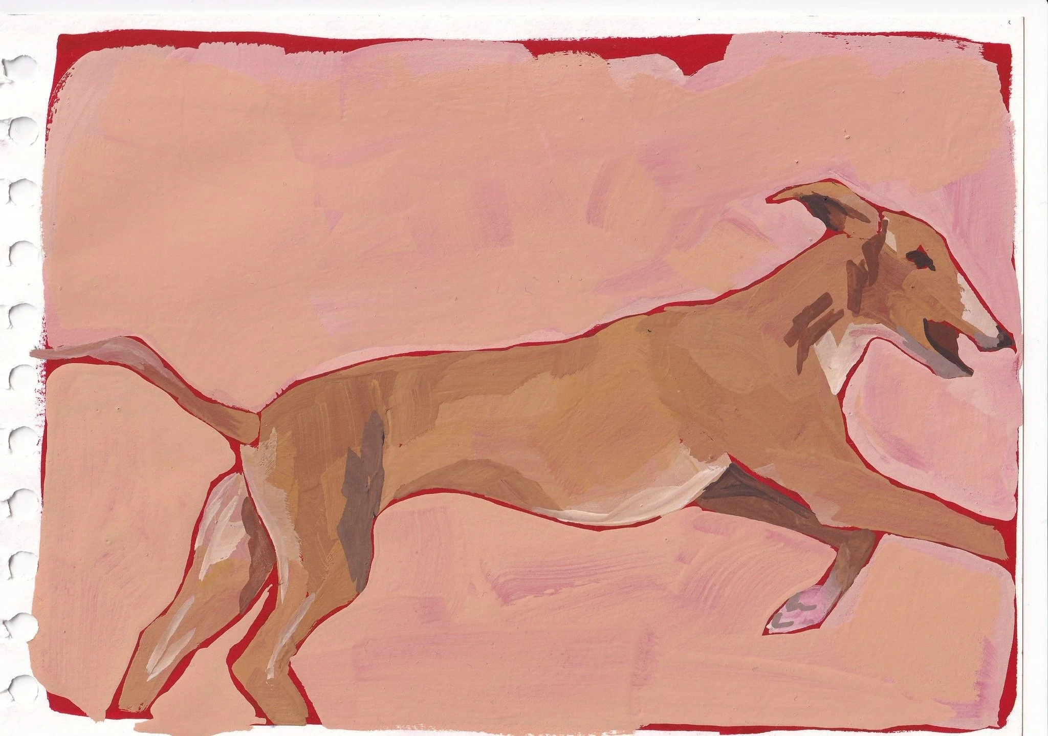 run! gouache on scrap sketchbook paper

 #dog #greyhound #gouache #gouachepainting #sketchbook #sketchbookart #painting #dogpainting  #figurativeart #figurativepainting