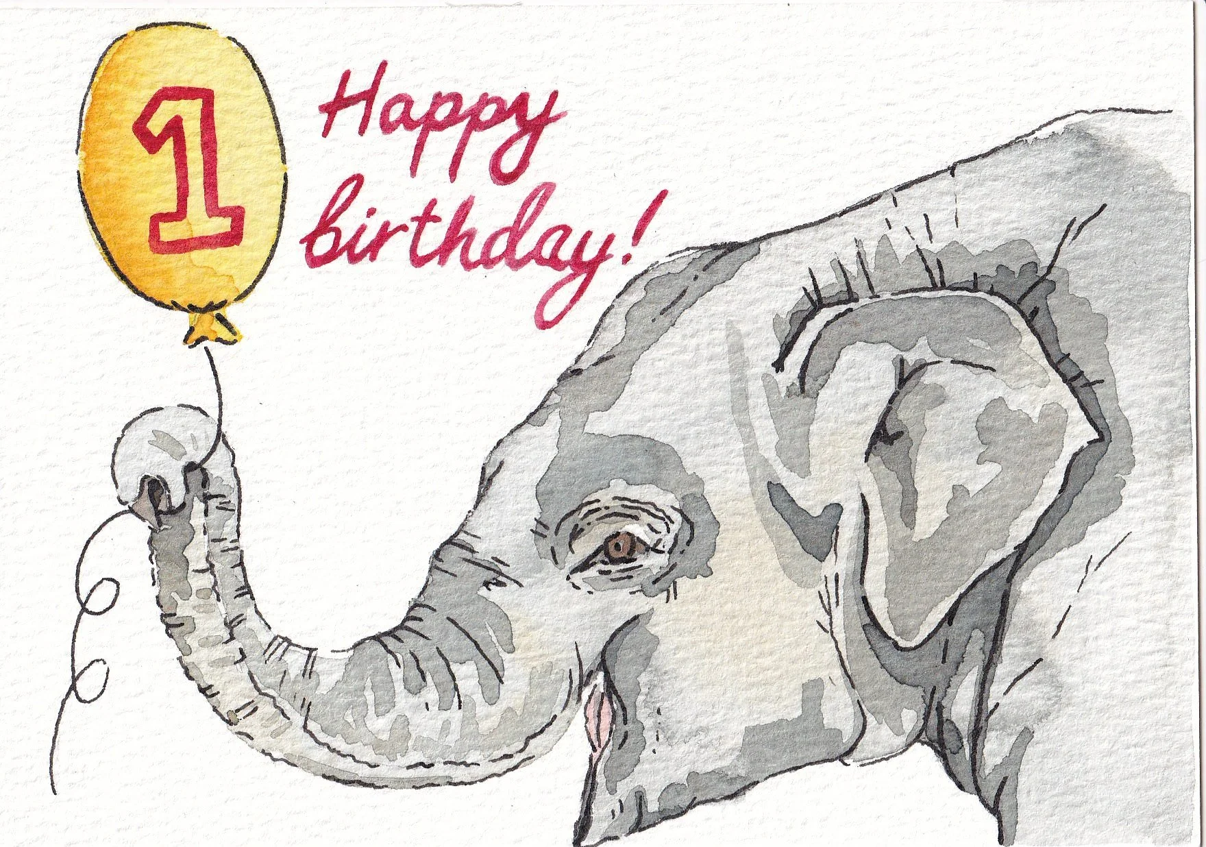 Painted a special birthday postcard for my tiny best mate recently 🐘🫰🏼

 #birthdaycard #firstbirthday #elephant #elephantpainting #birthdaystationery #handmade