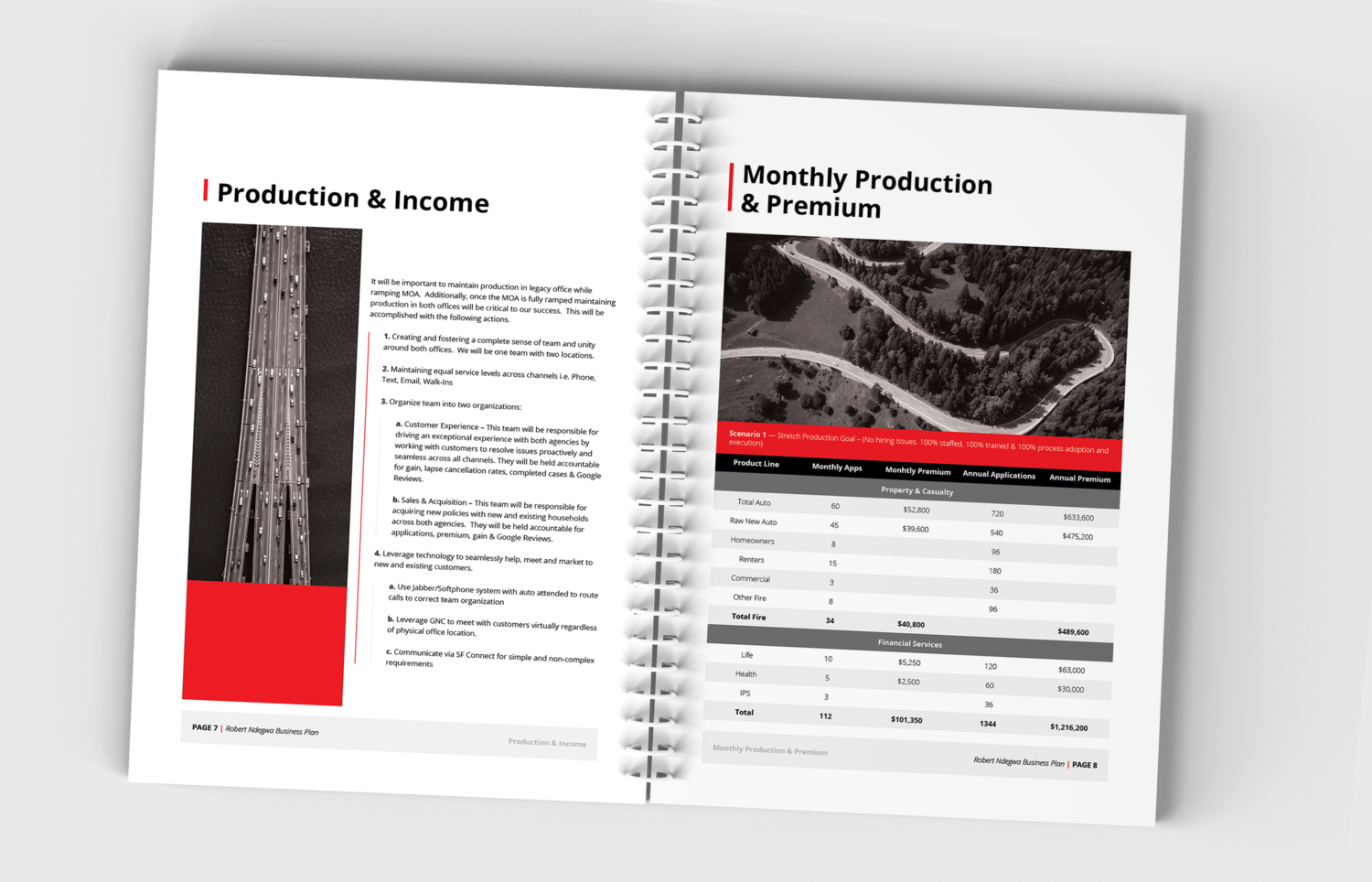 State Farm Business Plan - Production and Income