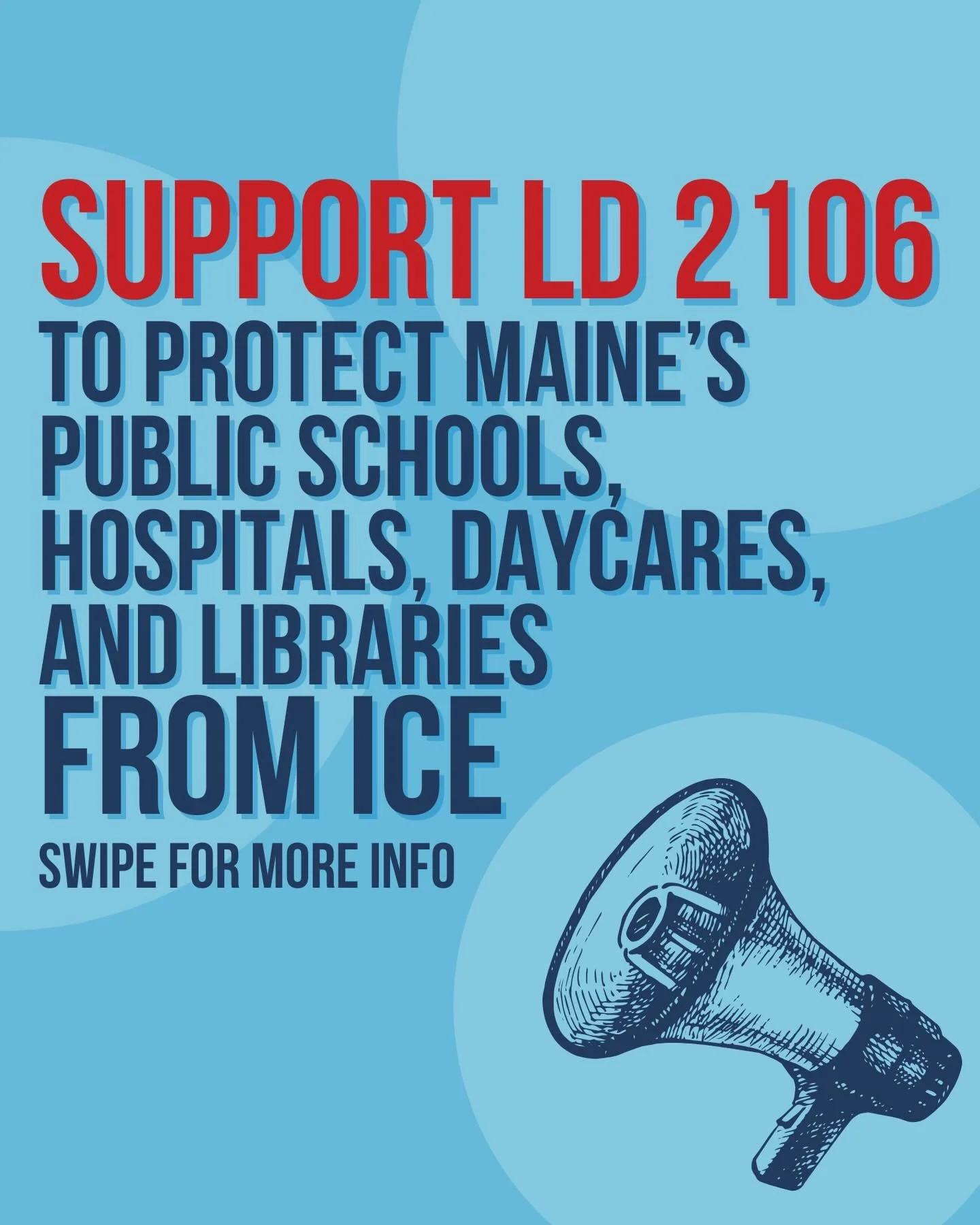 Maine House Democrats have introduced important legislation to help protect Maine libraries, schools, and healthcare facilities from ICE. Swipe to learn more about this bill and how to support it!