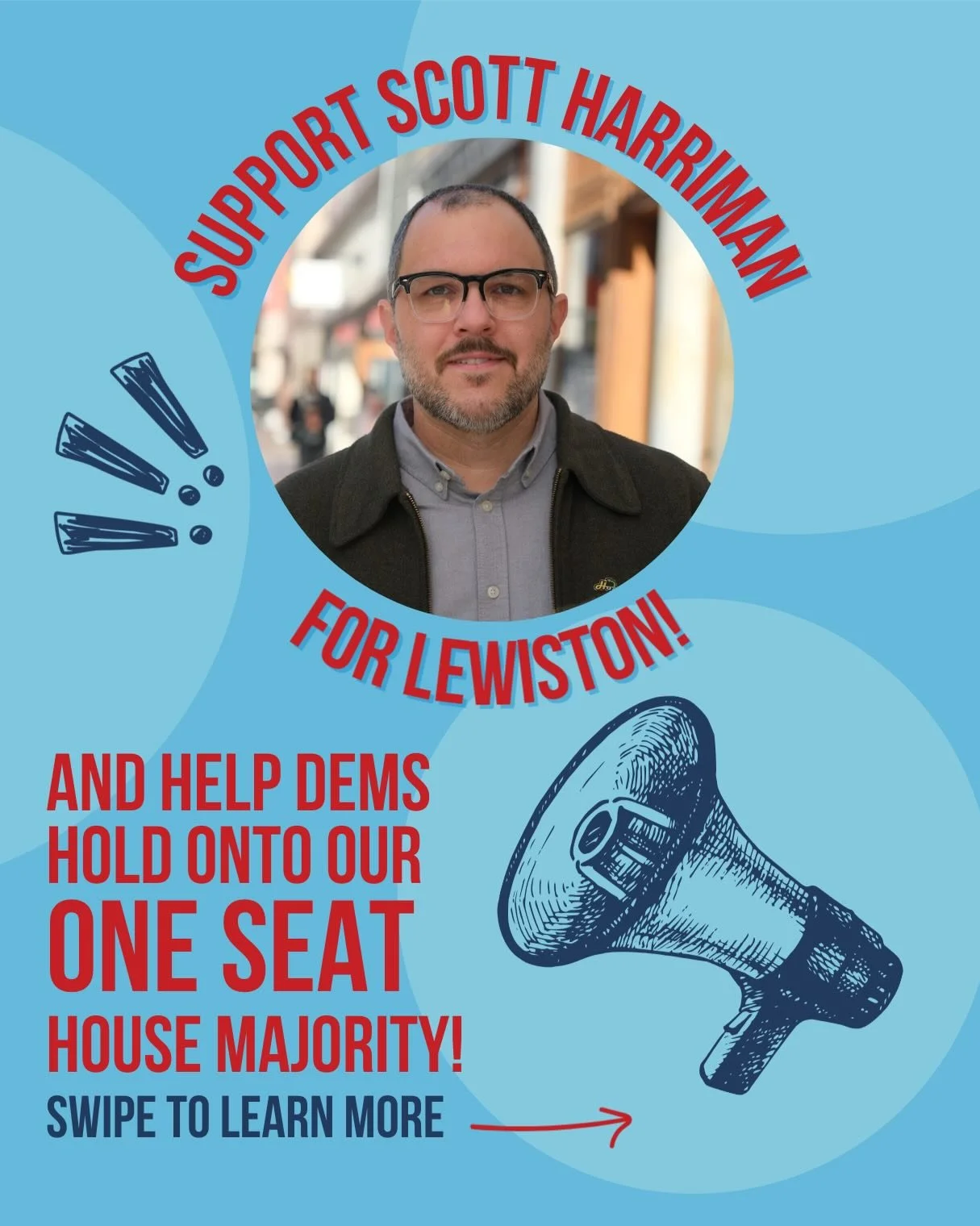 🚨Did you know Dems only have a ONE SEAT majority in the Maine House of Representatives?🚨
That&rsquo;s why the Lewiston special election coming up on February 24th is more important than ever! 
Swipe to learn more about our fantastic candidate and s