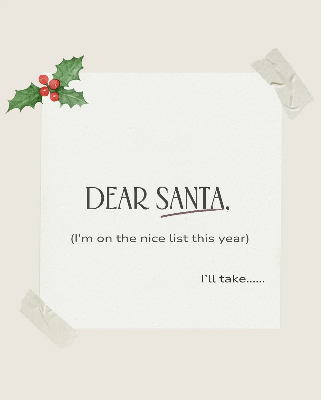 Dear Santa 🎄
This year, I&rsquo;m wishing for clear, calm, hydrated skin, 
without guessing, over-treating, or chasing trends.

If this sounds like your wish list&hellip;
✨ it might be time to book.

&mdash;

📍 Vaughan, ON
🔗 Book online | Limited 