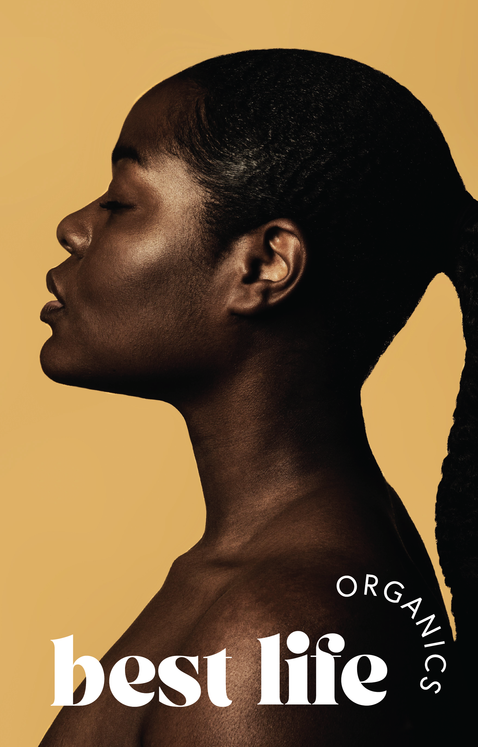 Side profile of a Black woman with braided hair against a yellow background, with the text 'best life' and 'organizations' on the lower right.