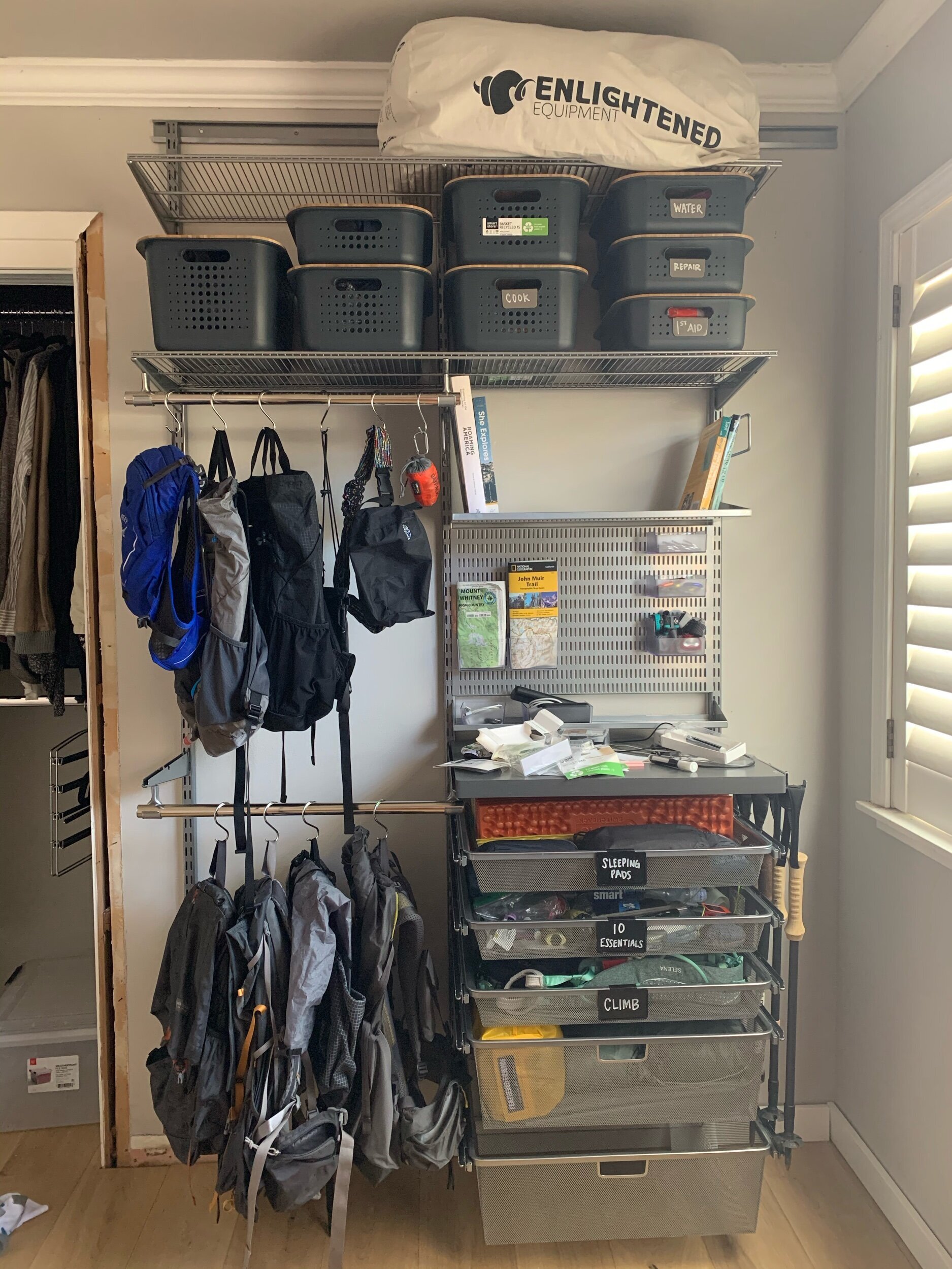Almost finished Gear Storage Wall : r/CampingGear