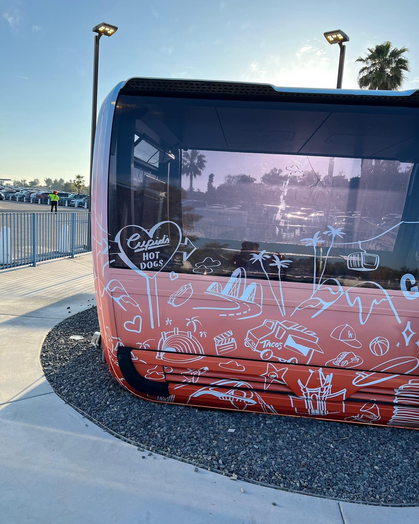 Look who made it on to the prototype of the gondola from downtown to Dodger Stadium!