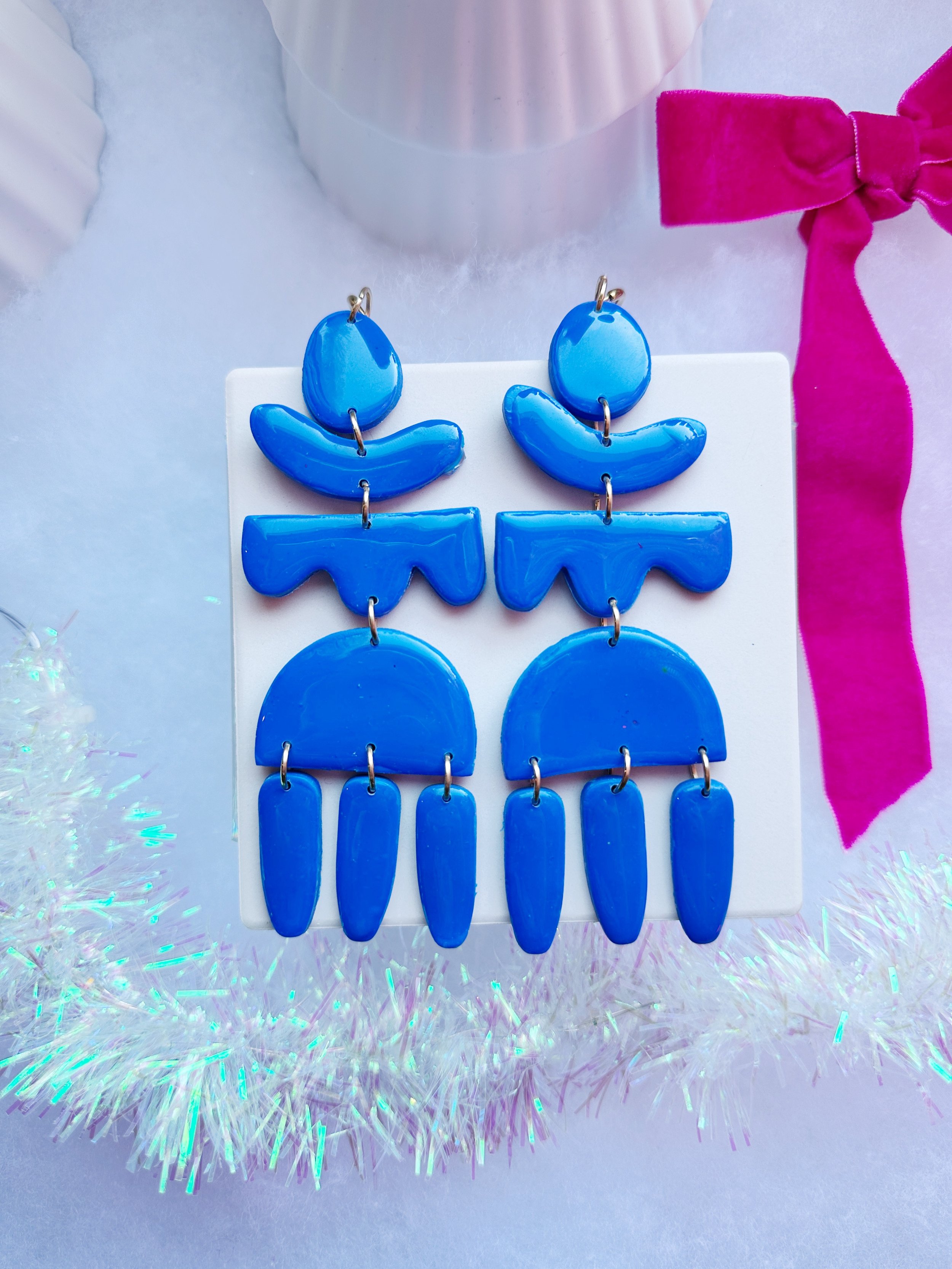 Extra Long Cobalt Matisse Dangles