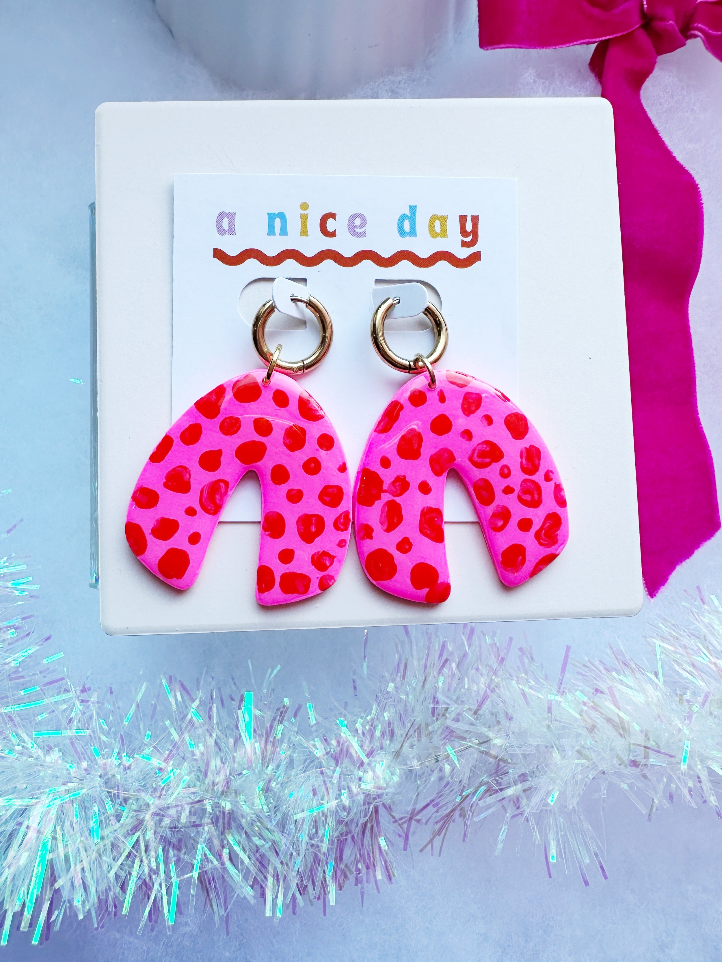 Hot Pink/Red Cow Print Arches